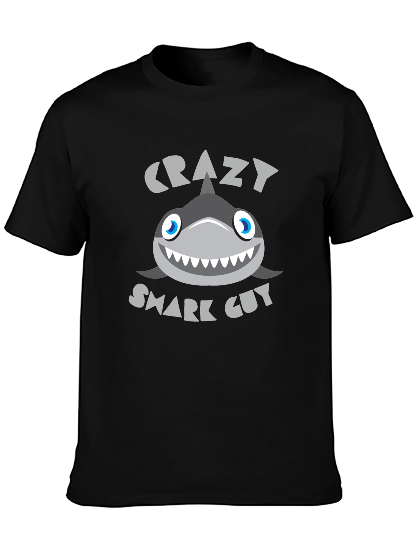 Crazy Shark Guy Black Graphic Tee