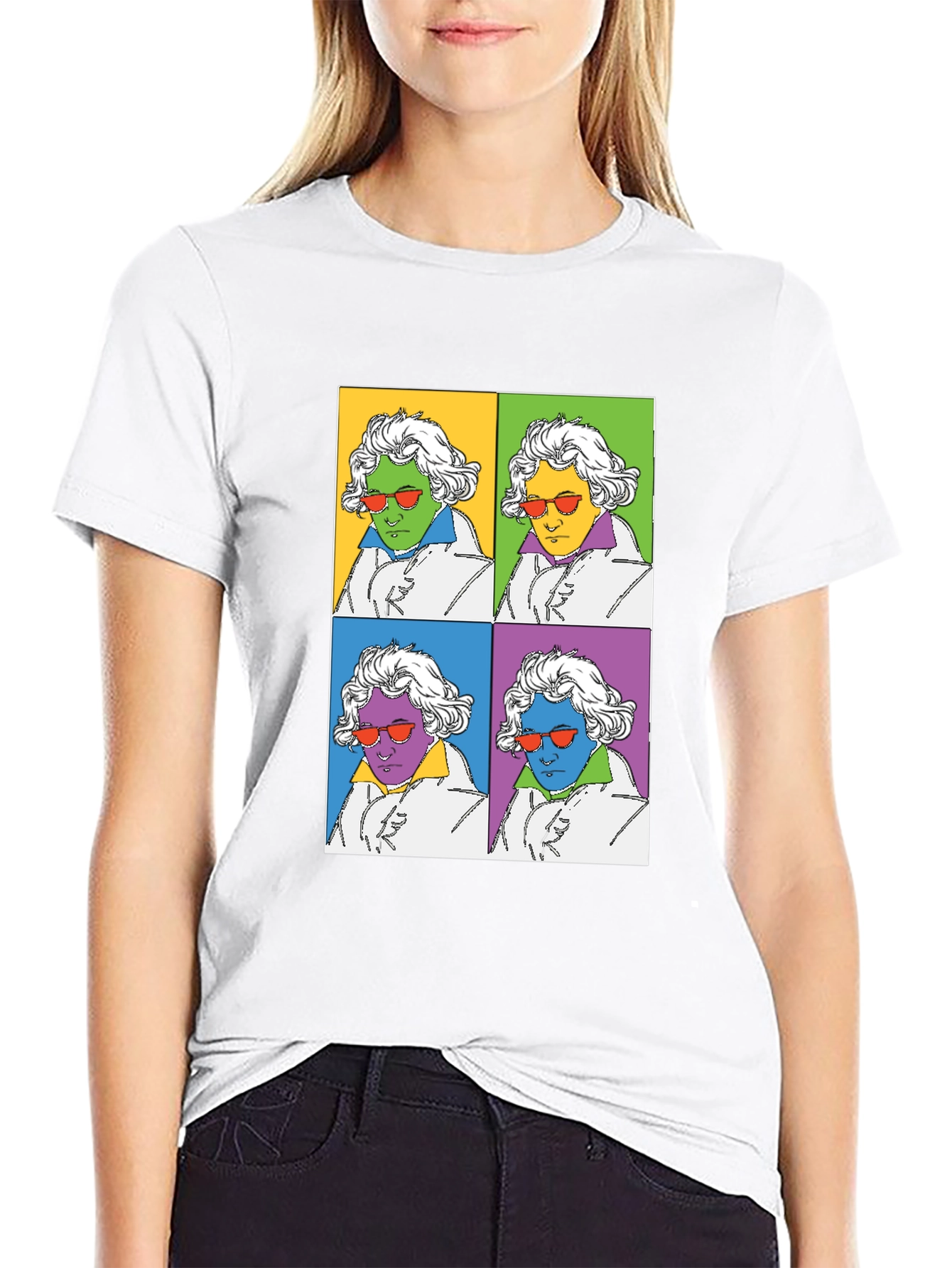 Beethoven Pop Art Graphic Tee - Black