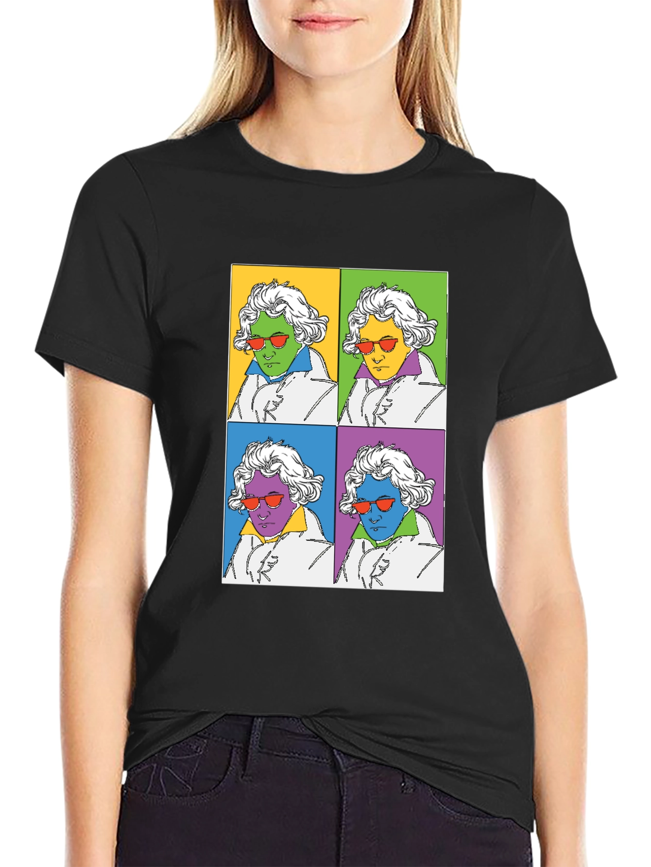 Beethoven Pop Art Graphic Tee - Black