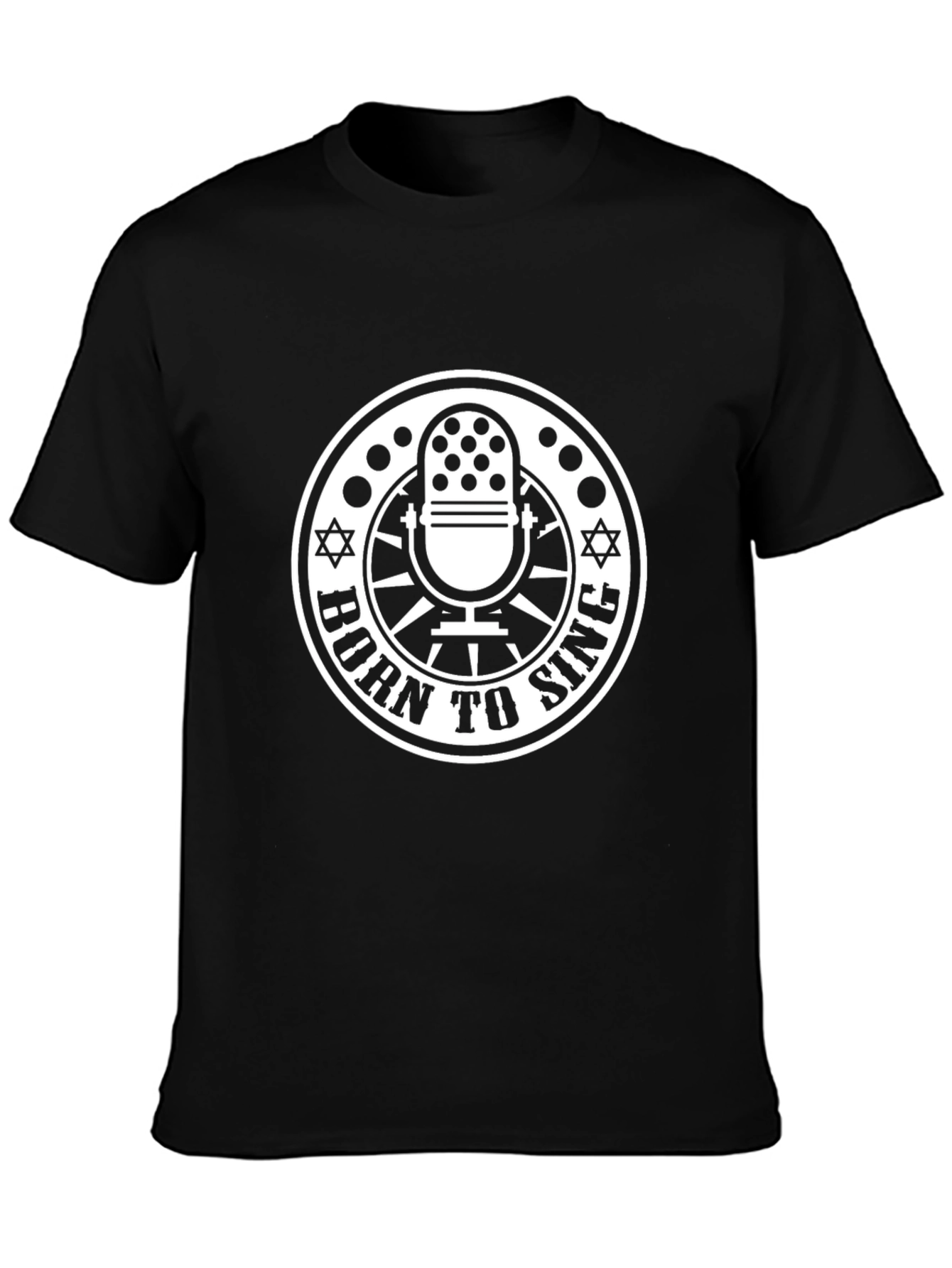 Born to Sing Black T-Shirt Microphone Graphic