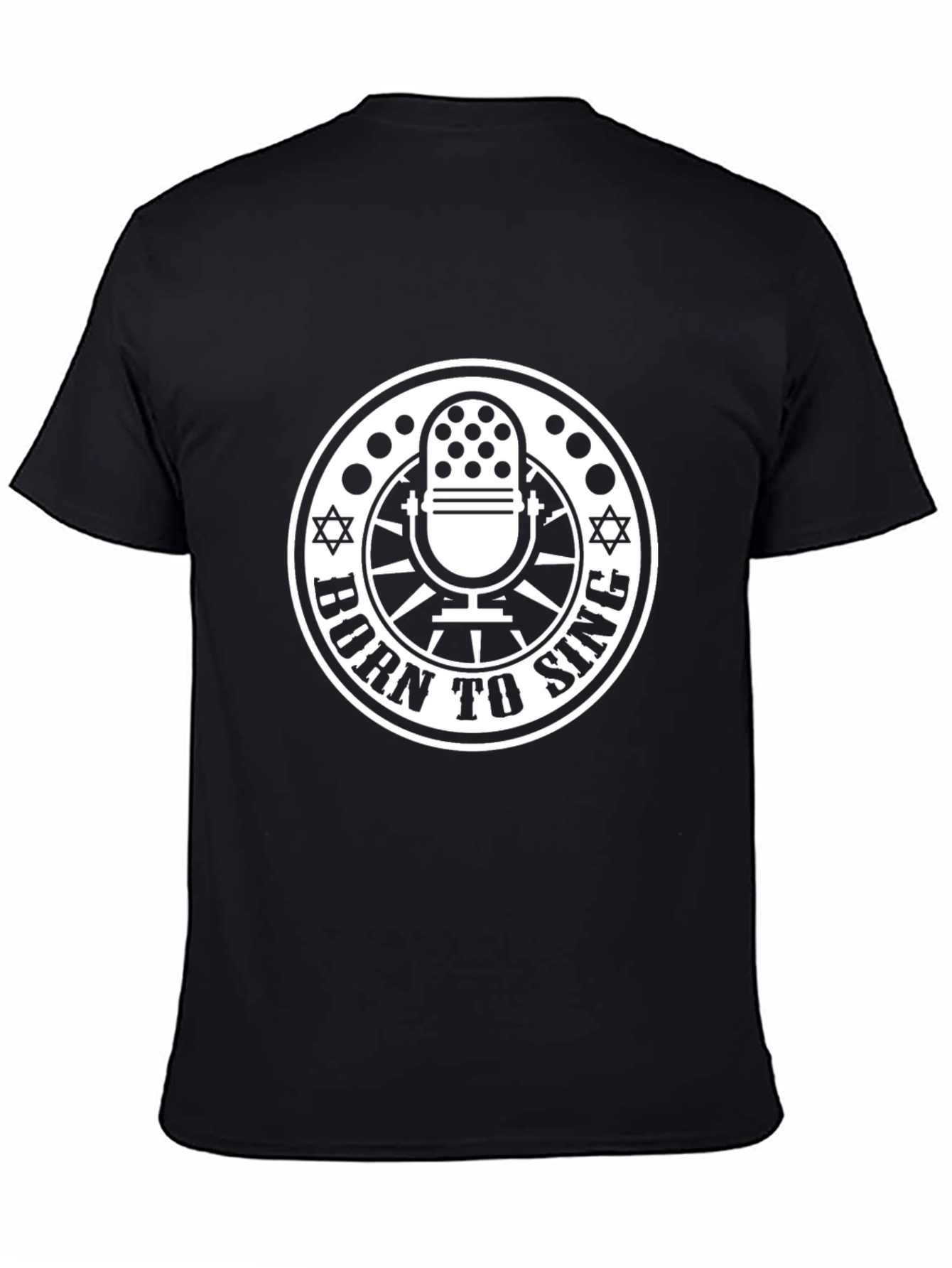 Born to Sing Black T-Shirt Microphone Graphic