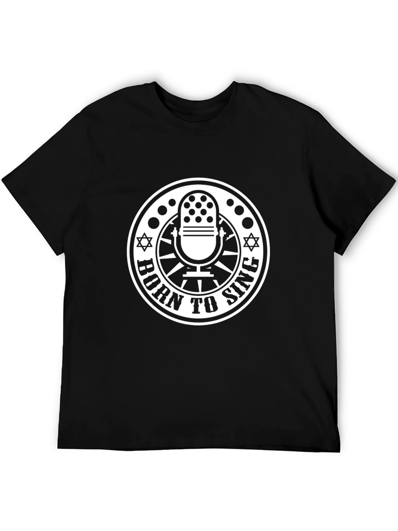 Born to Sing Black T-Shirt Microphone Graphic