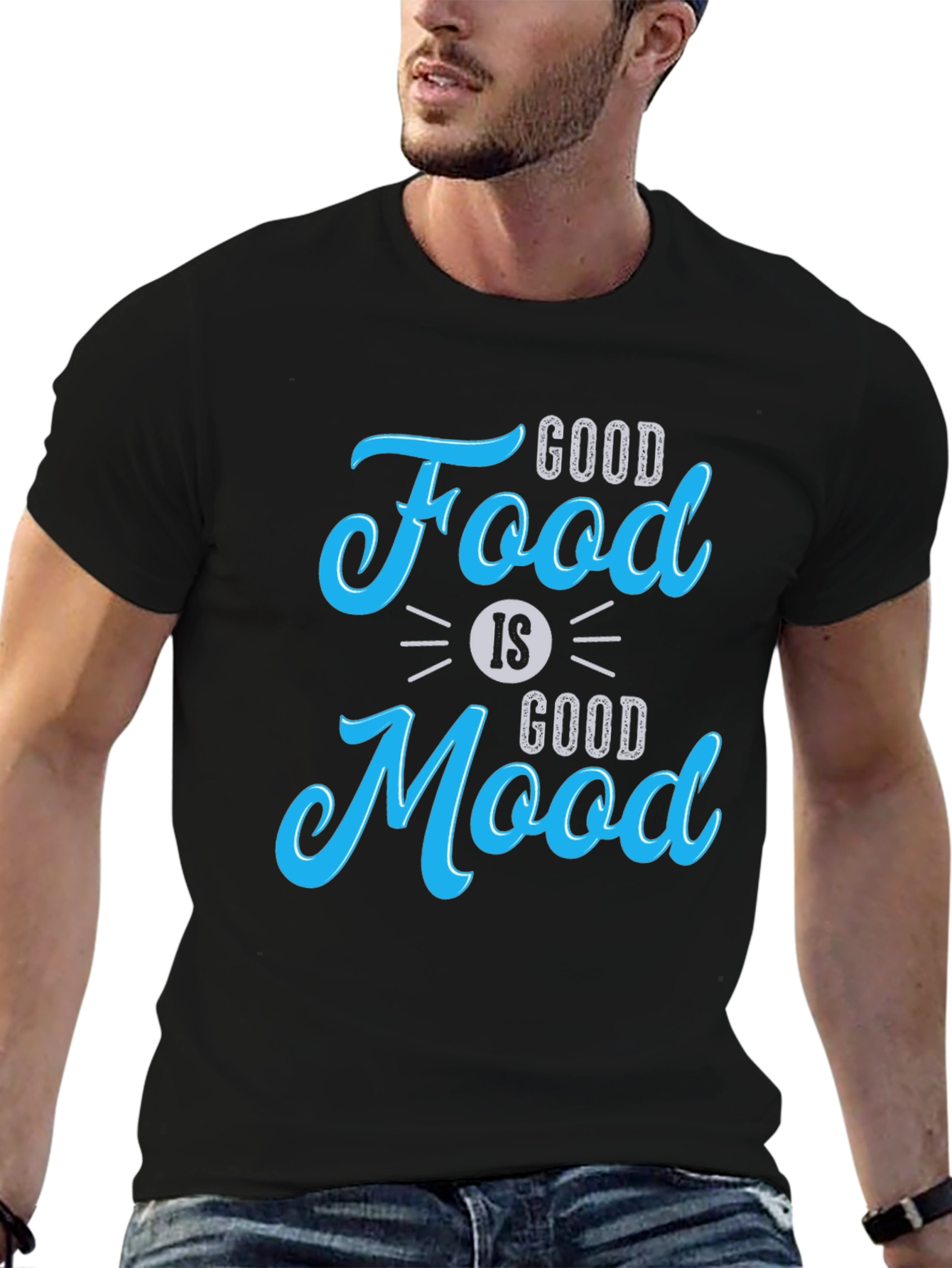 Good Food is Good Mood Black Graphic Tee