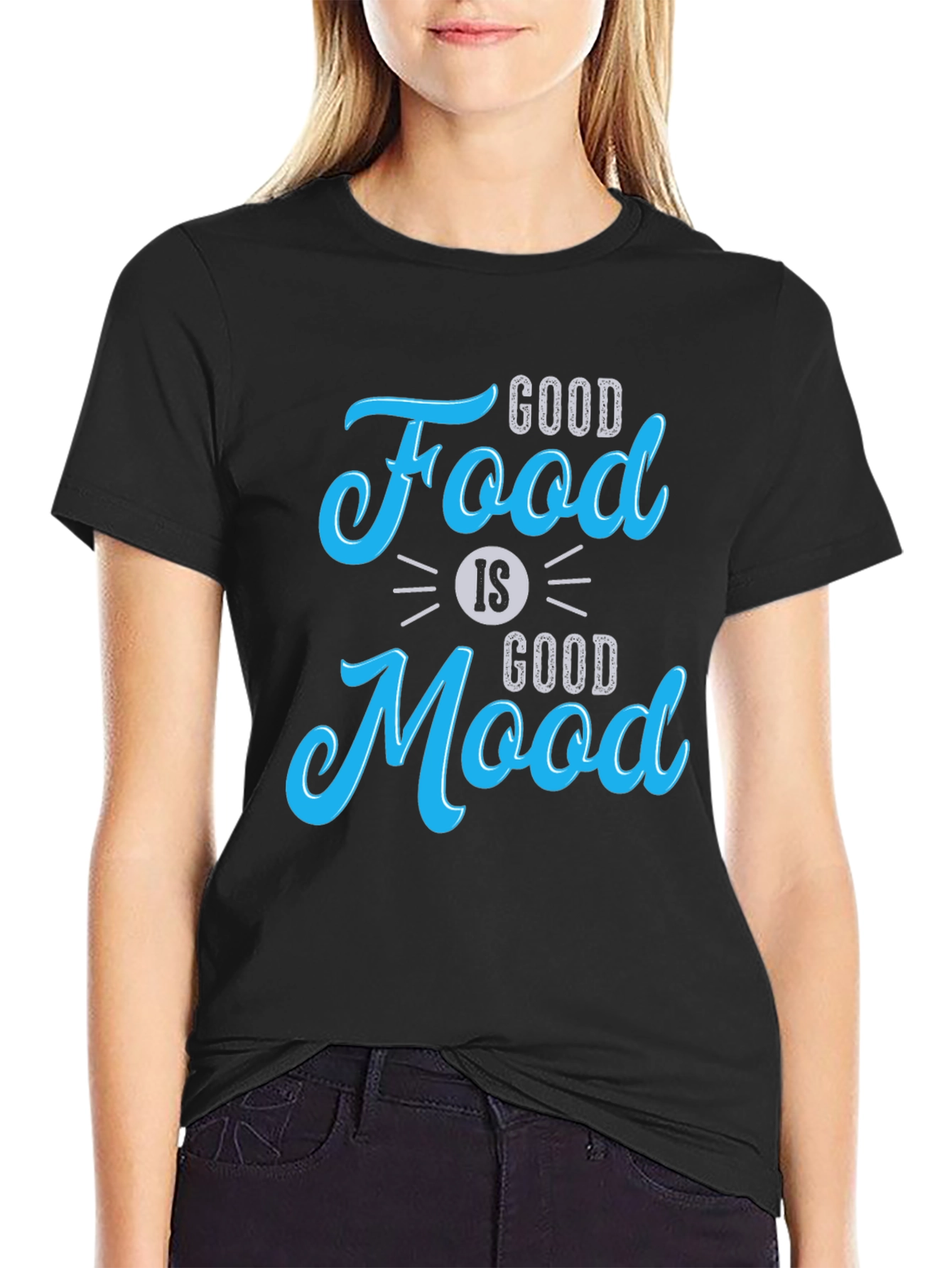 Good Food is Good Mood Black Graphic Tee