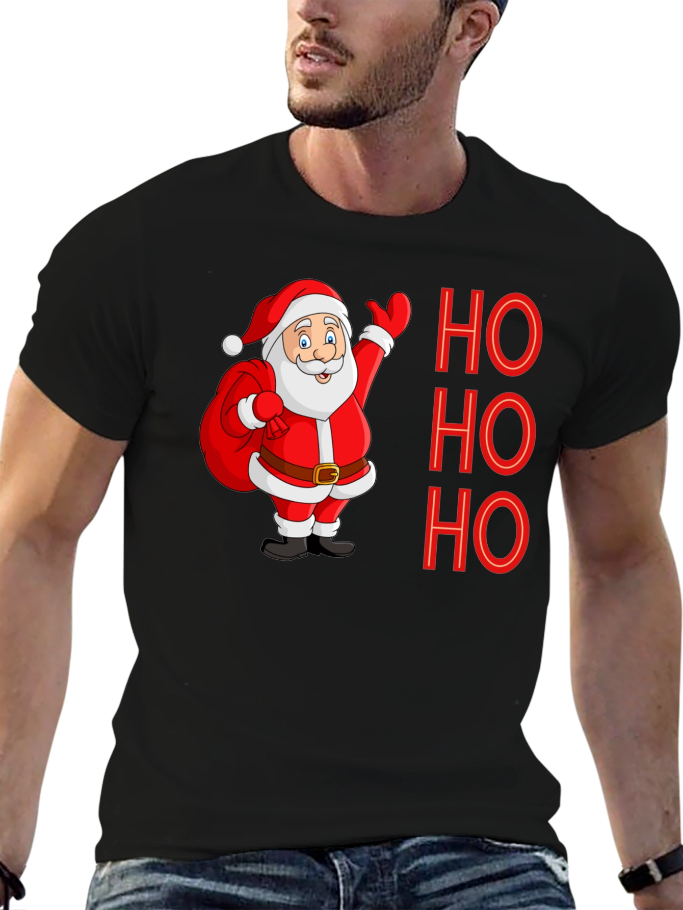 Ho Ho Ho Santa Tee - Holiday Cheer Shirt