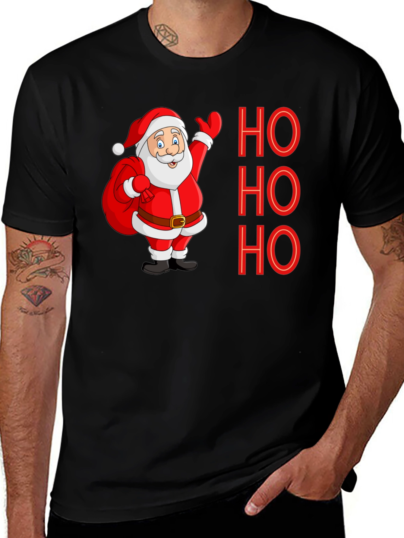 Ho Ho Ho Santa Tee - Holiday Cheer Shirt