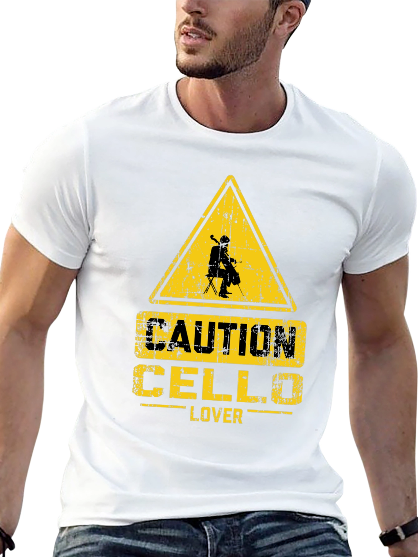 Caution Cello Lover Black T-Shirt