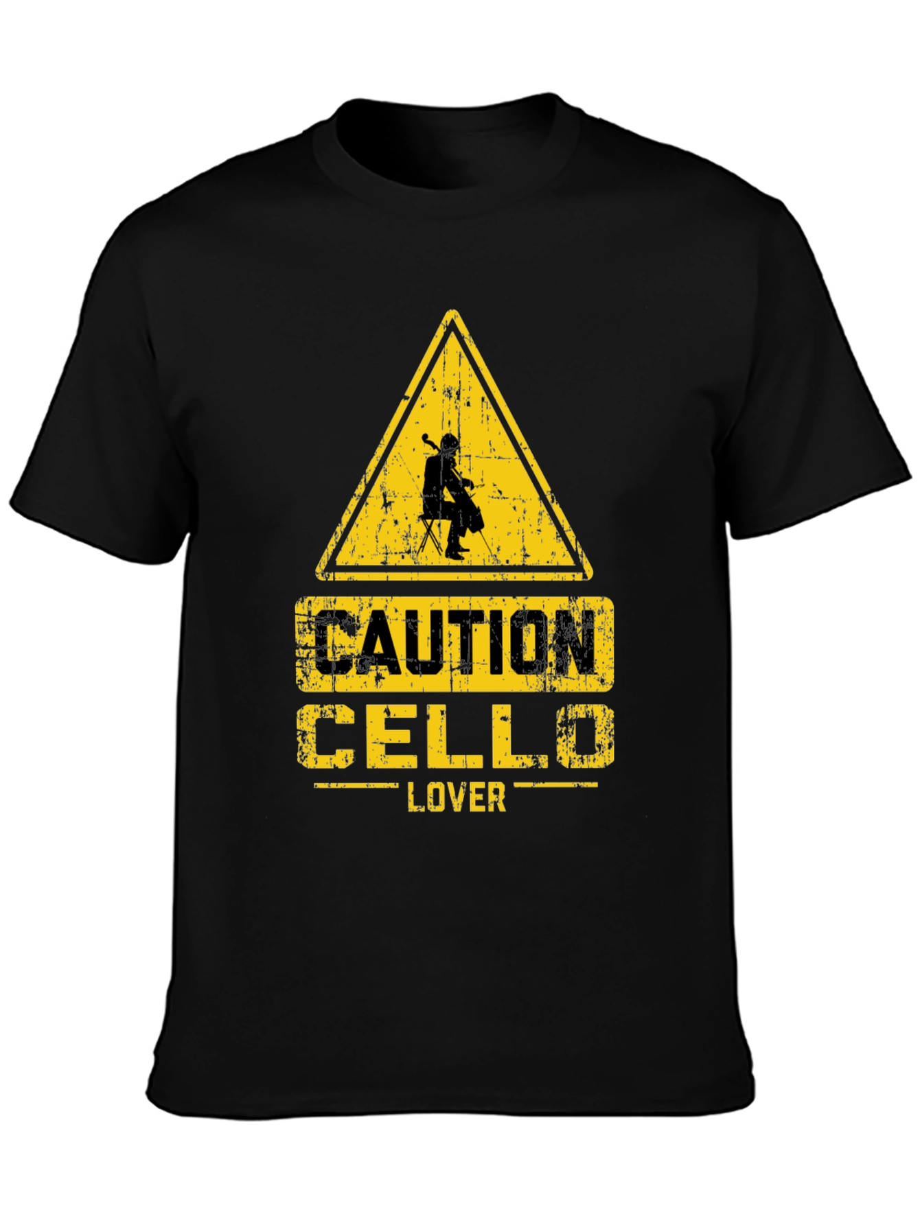 Caution Cello Lover Black T-Shirt