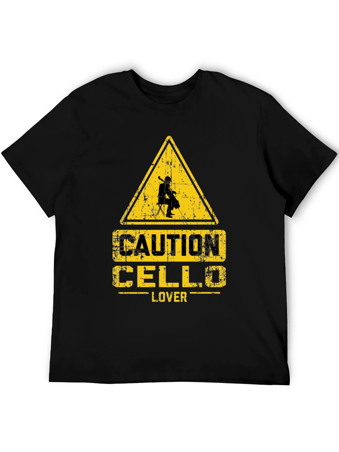 Caution Cello Lover Black T-Shirt