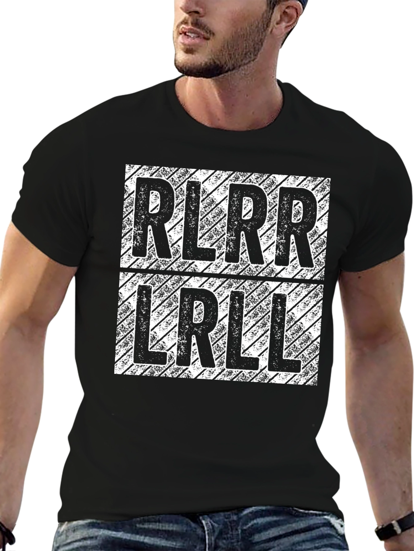 RLRR LRLL Drumming T-Shirt - Black Cotton Tee
