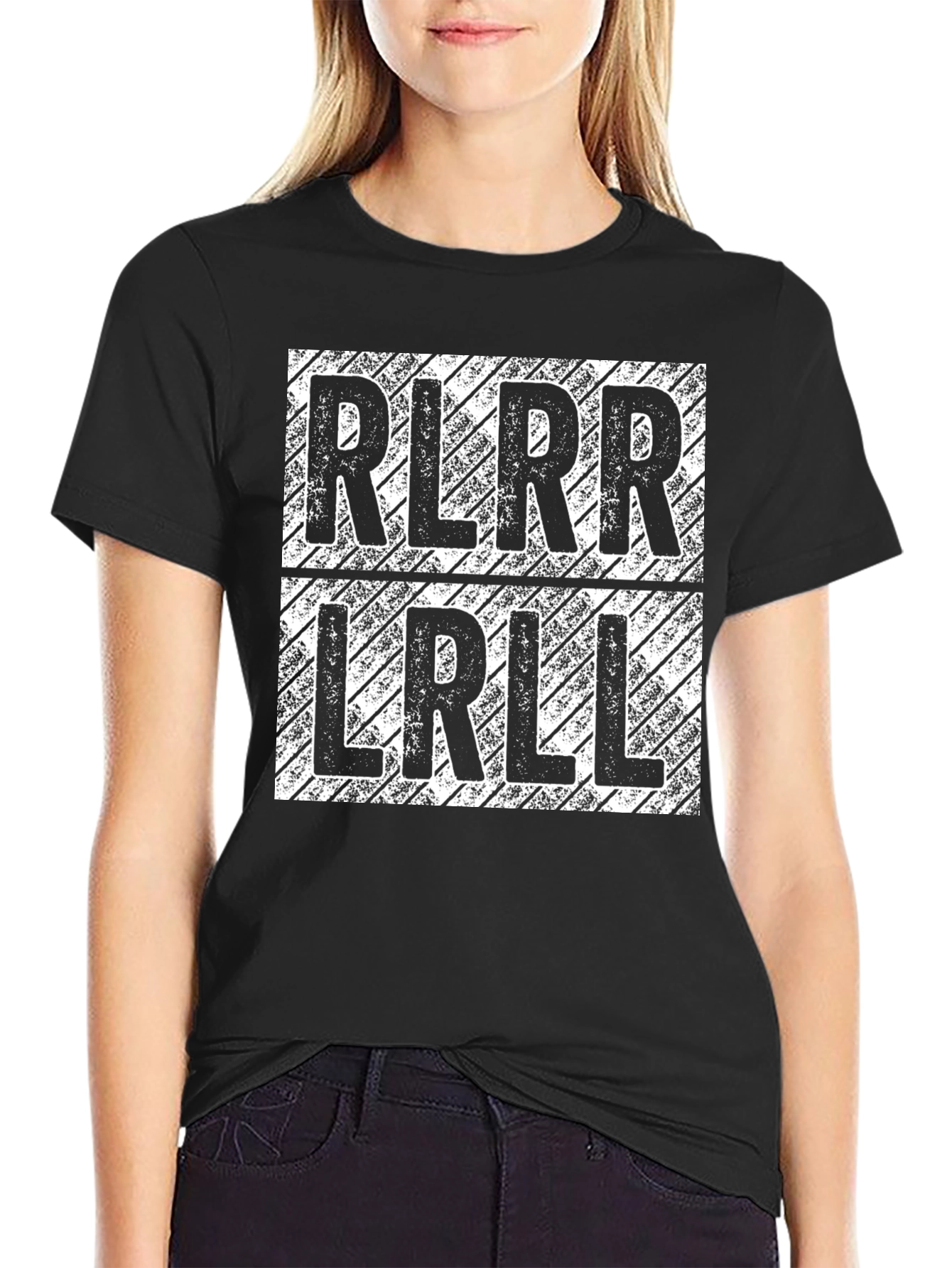 RLRR LRLL Drumming T-Shirt - Black Cotton Tee