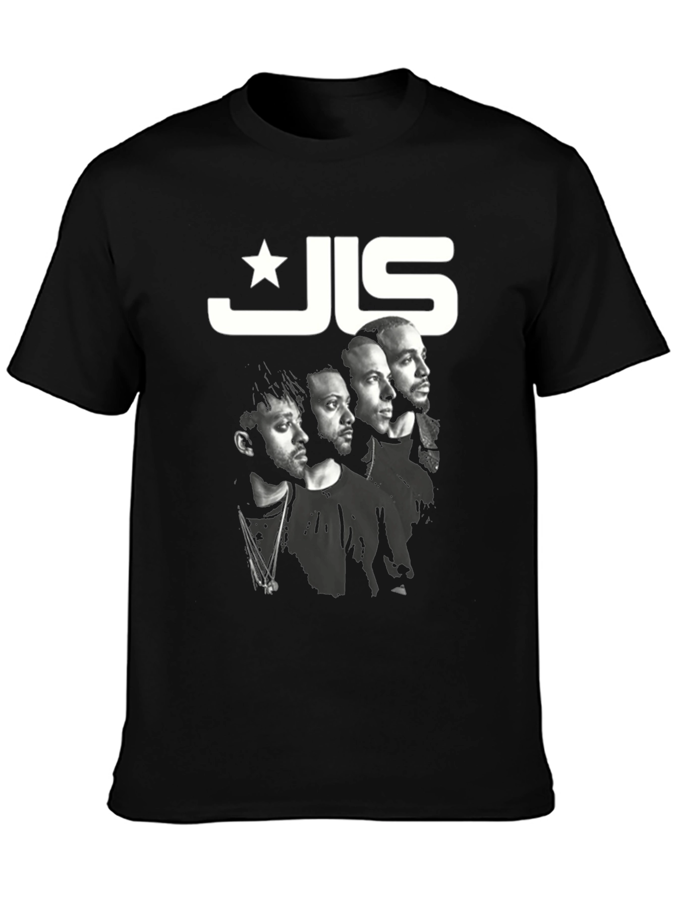 JLS Band Tee - Black Cotton Graphic T-Shirt