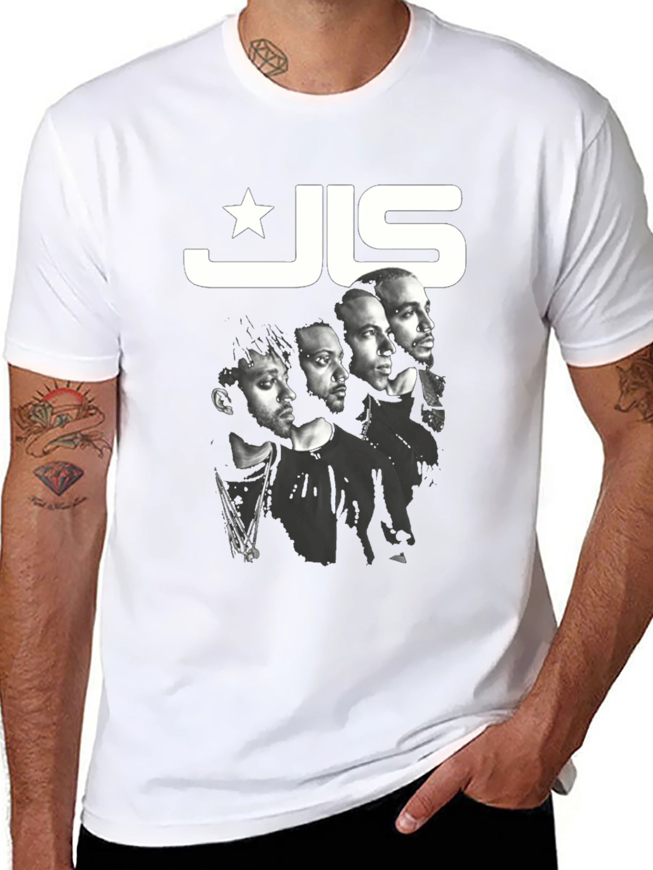 JLS Band Tee - Black Cotton Graphic T-Shirt