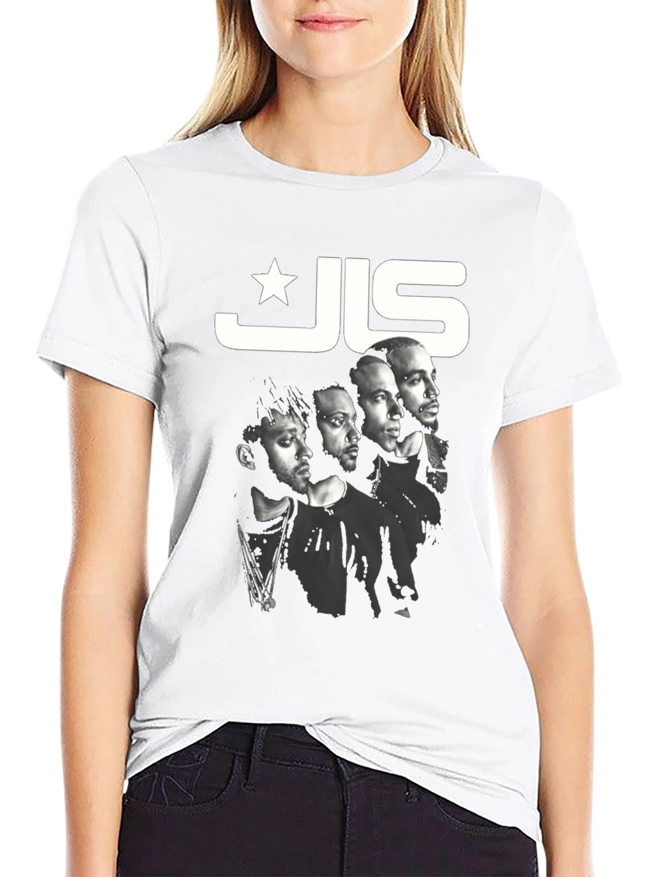 JLS Band Tee - Black Cotton Graphic T-Shirt