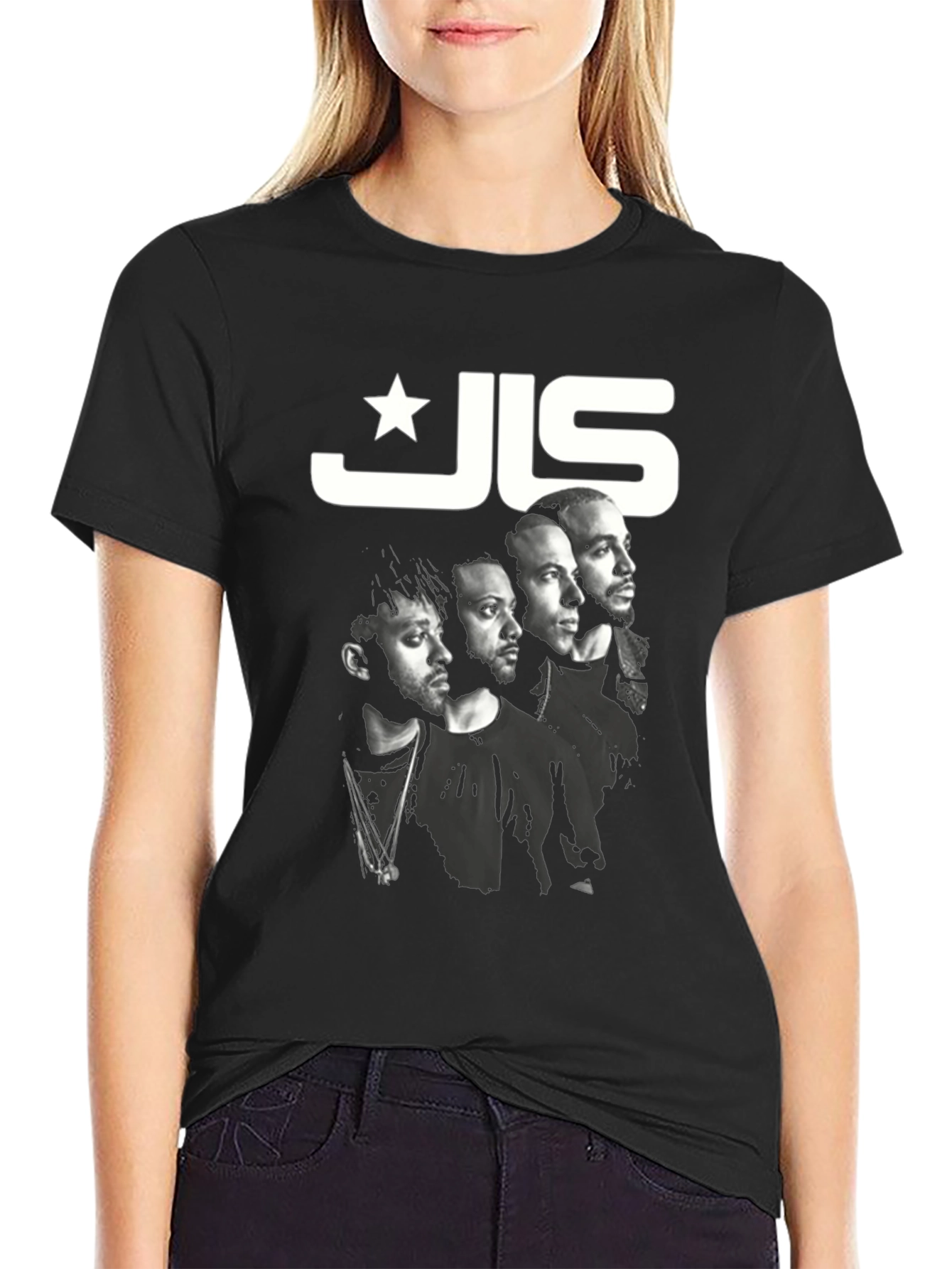 JLS Band Tee - Black Cotton Graphic T-Shirt