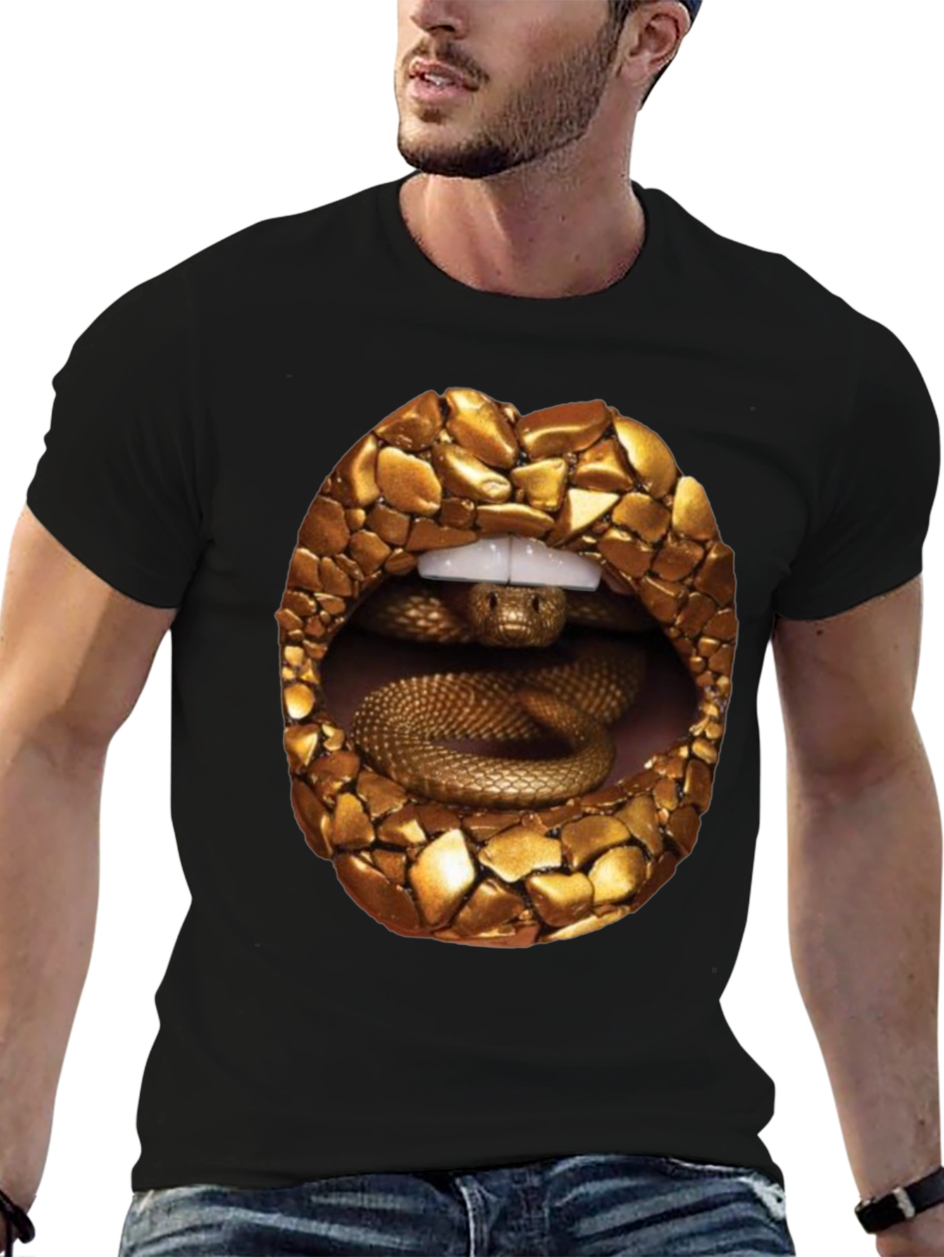Snake Lips Graphic Tee - Edgy Streetwear