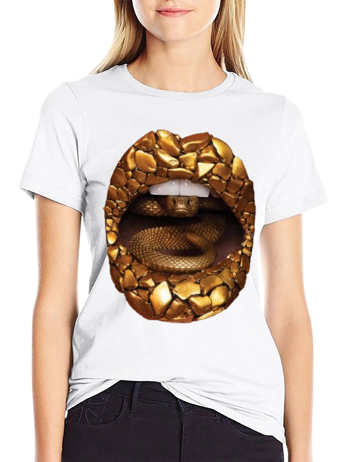 Snake Lips Graphic Tee - Edgy Streetwear