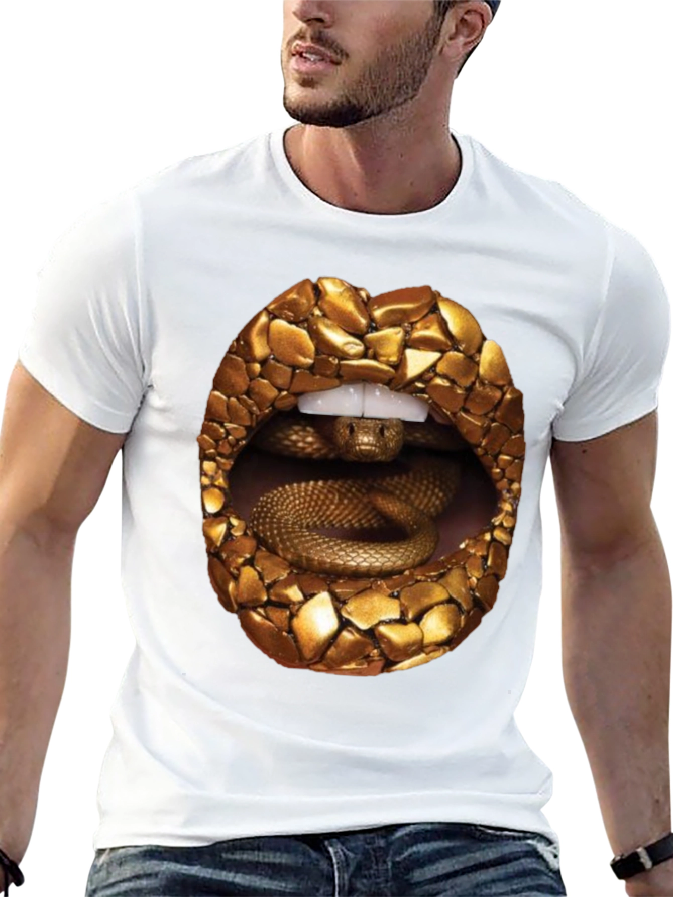 Snake Lips Graphic Tee - Edgy Streetwear