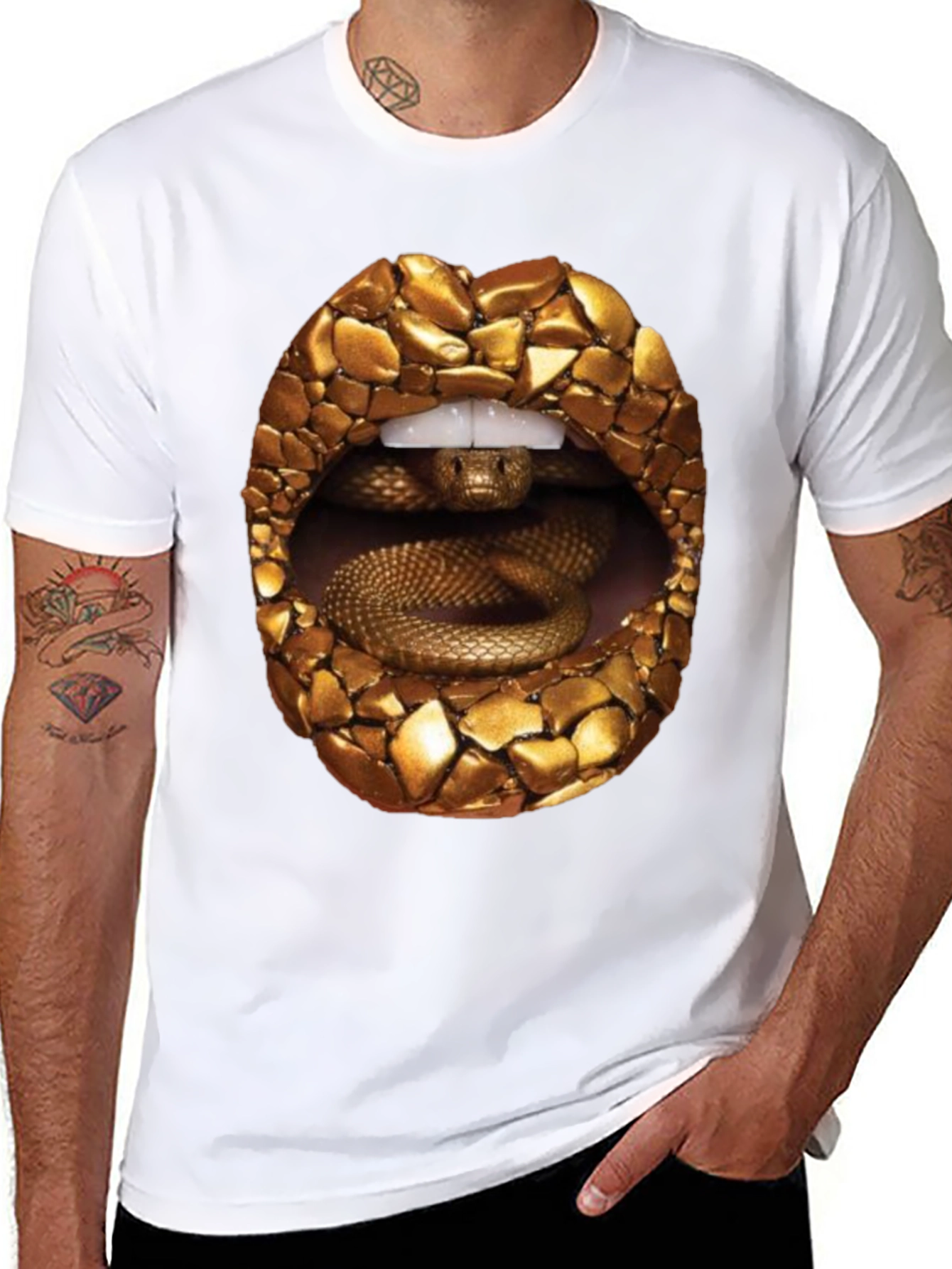 Snake Lips Graphic Tee - Edgy Streetwear