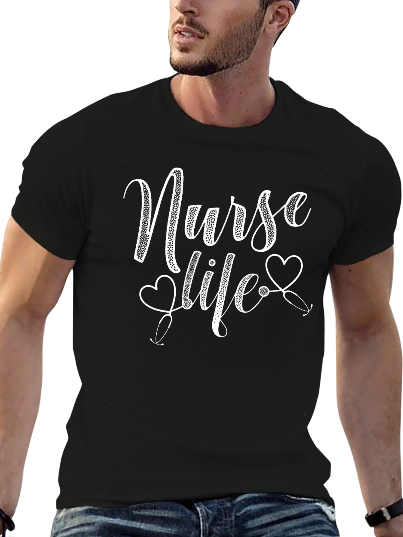 Nurse Life T-Shirt - Heart Stethoscope Design