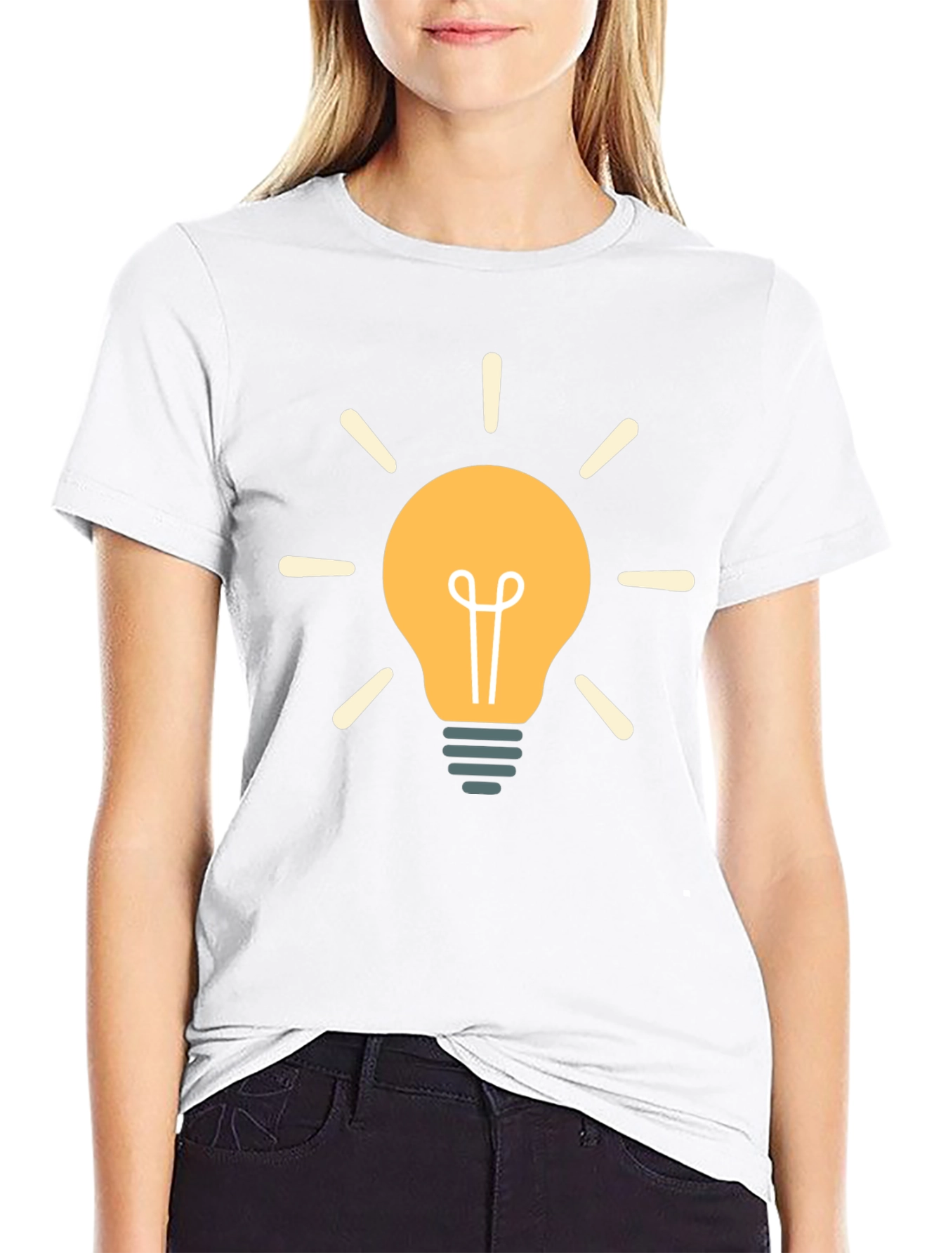 Creative Idea Lightbulb Graphic Black T-Shirt
