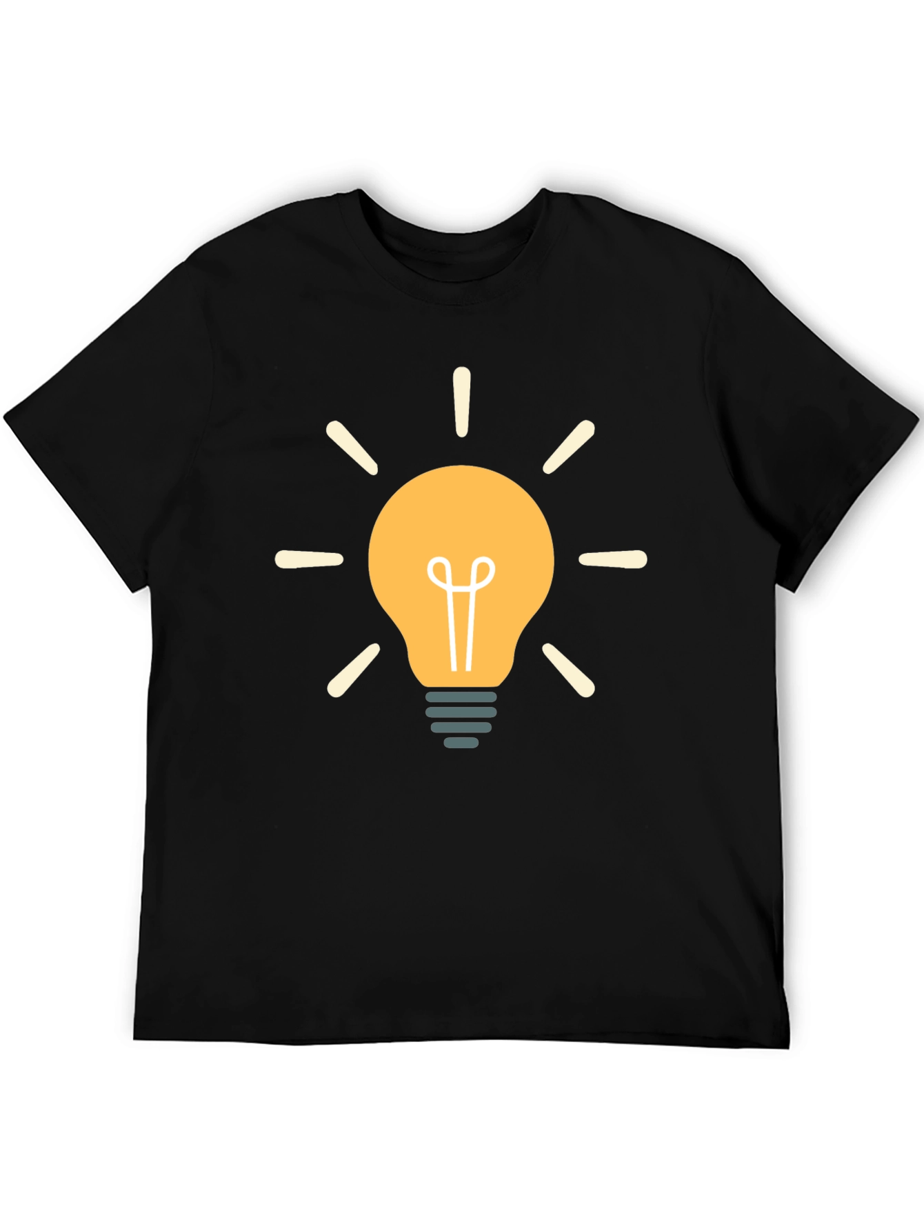 Creative Idea Lightbulb Graphic Black T-Shirt