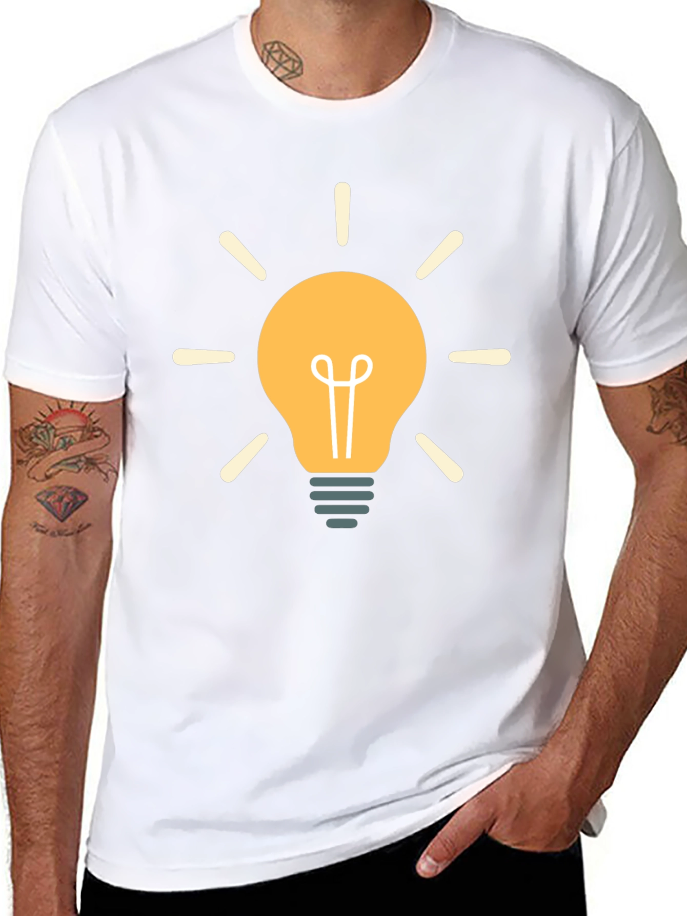 Creative Idea Lightbulb Graphic Black T-Shirt