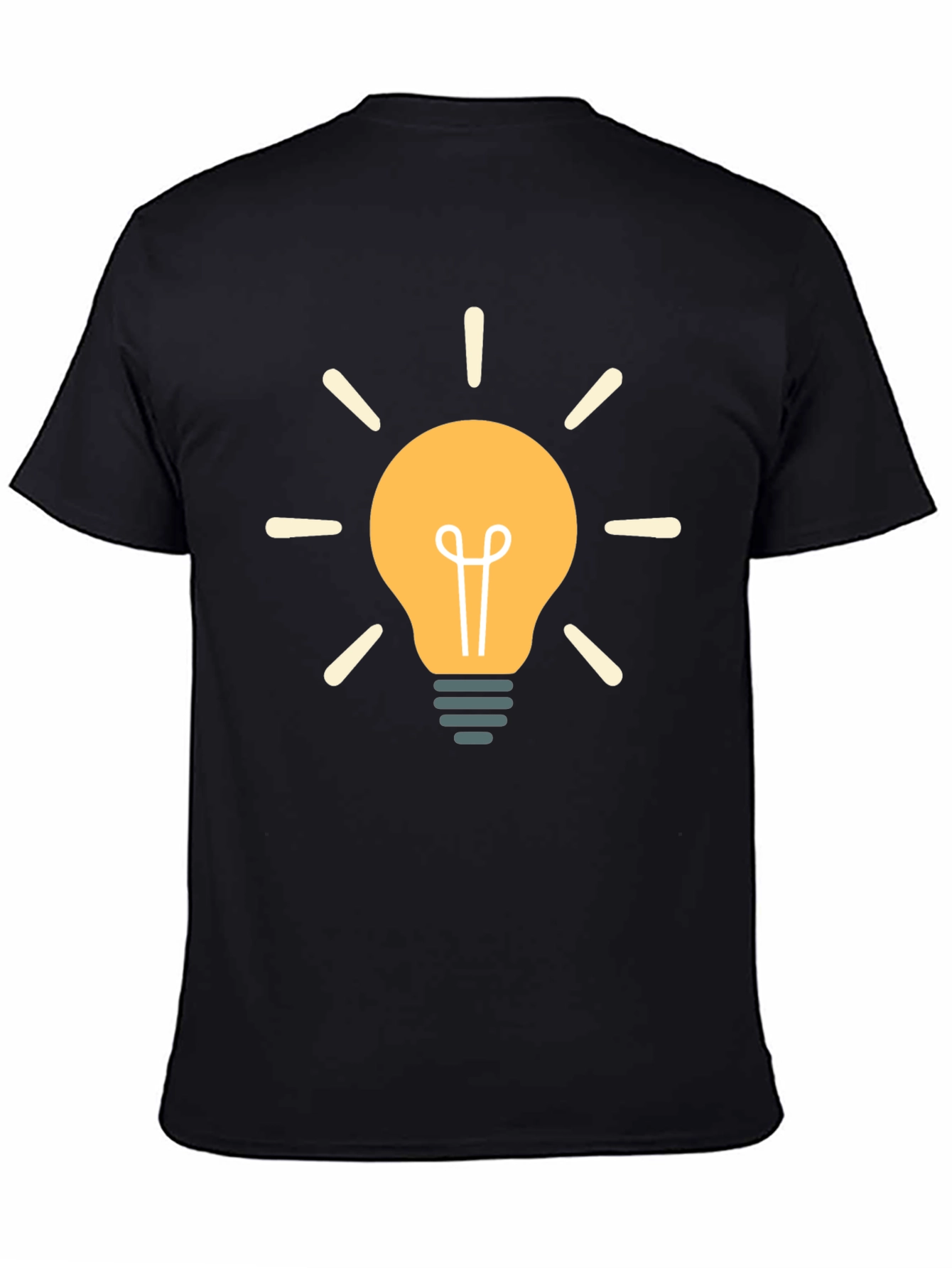Creative Idea Lightbulb Graphic Black T-Shirt