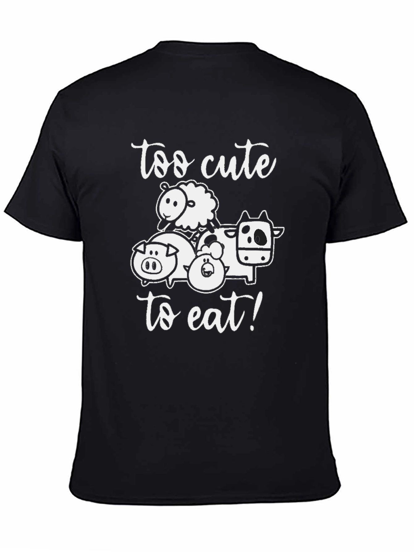 Too Cute To Eat Black Graphic Tee