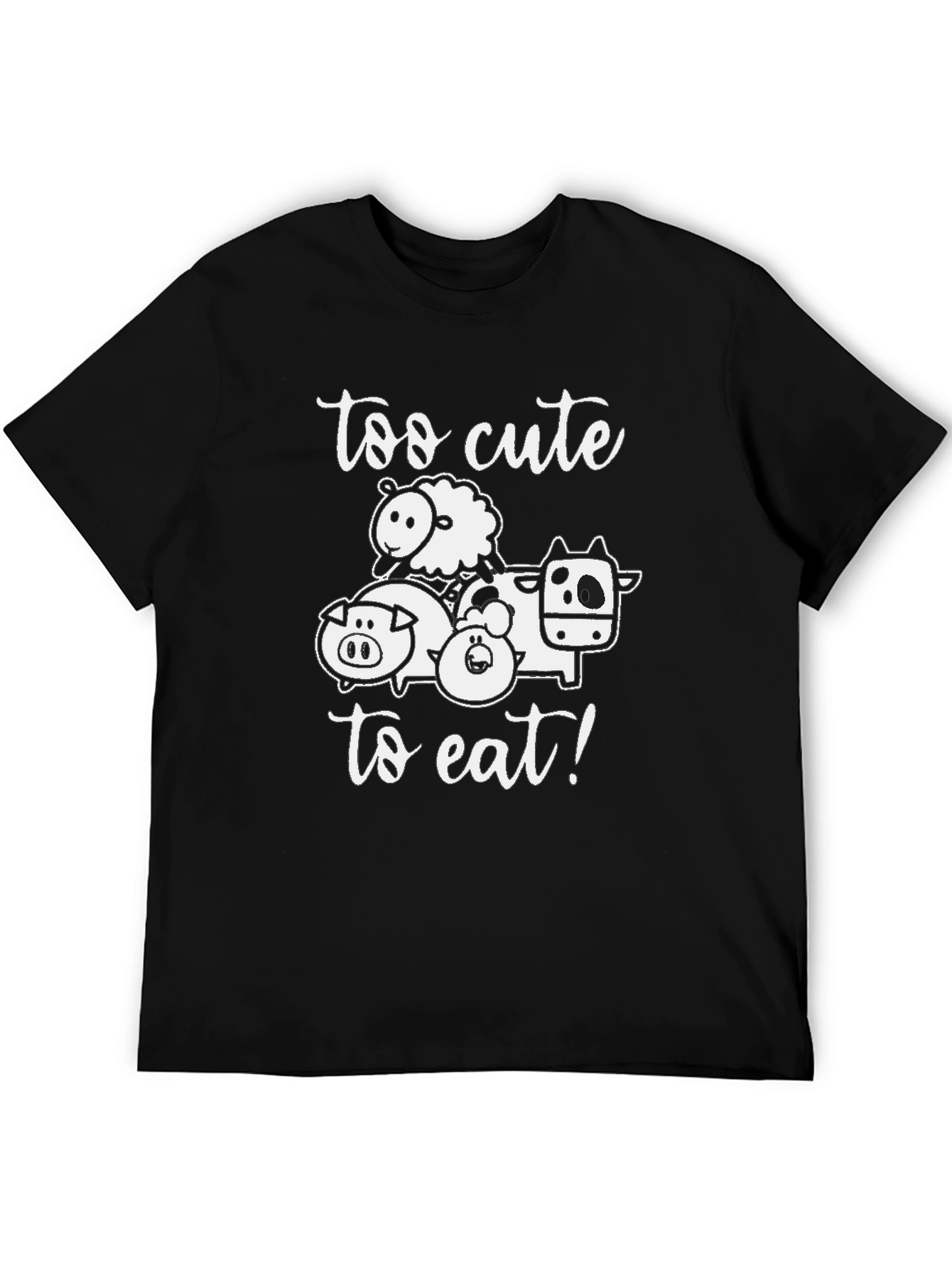 Too Cute To Eat Black Graphic Tee