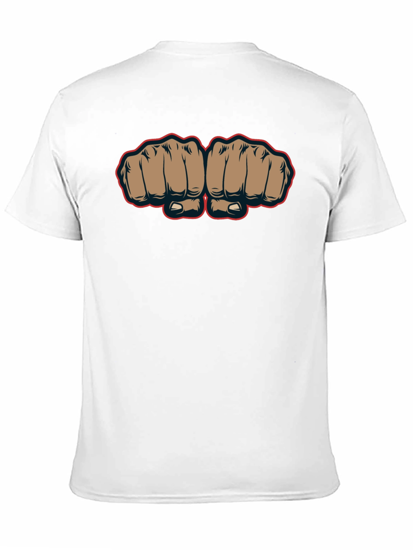Fist Bump Graphic Tee - Black Crew Neck T-Shirt