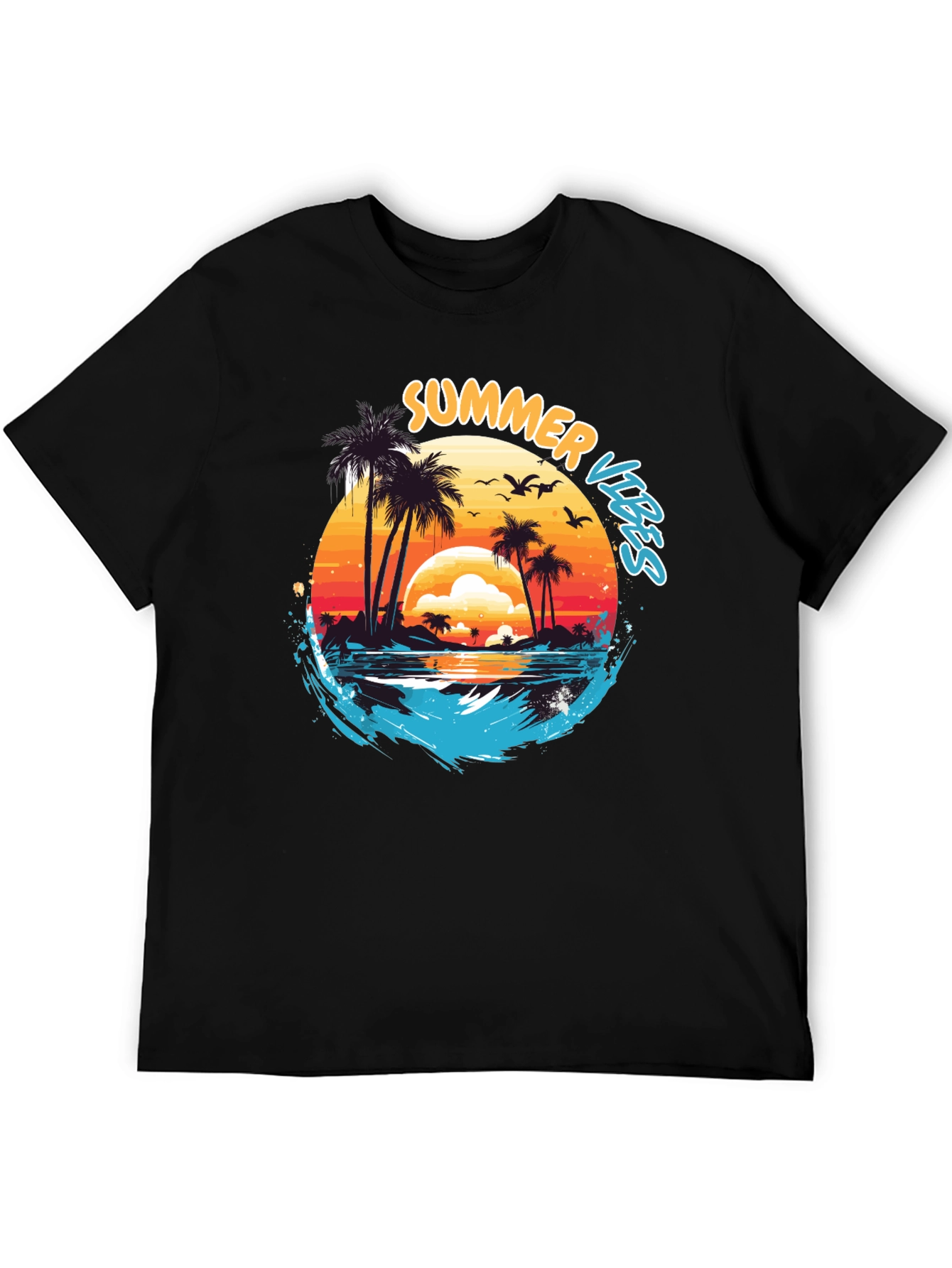 Summer Vibes Graphic Tee - Beach Sunset Design