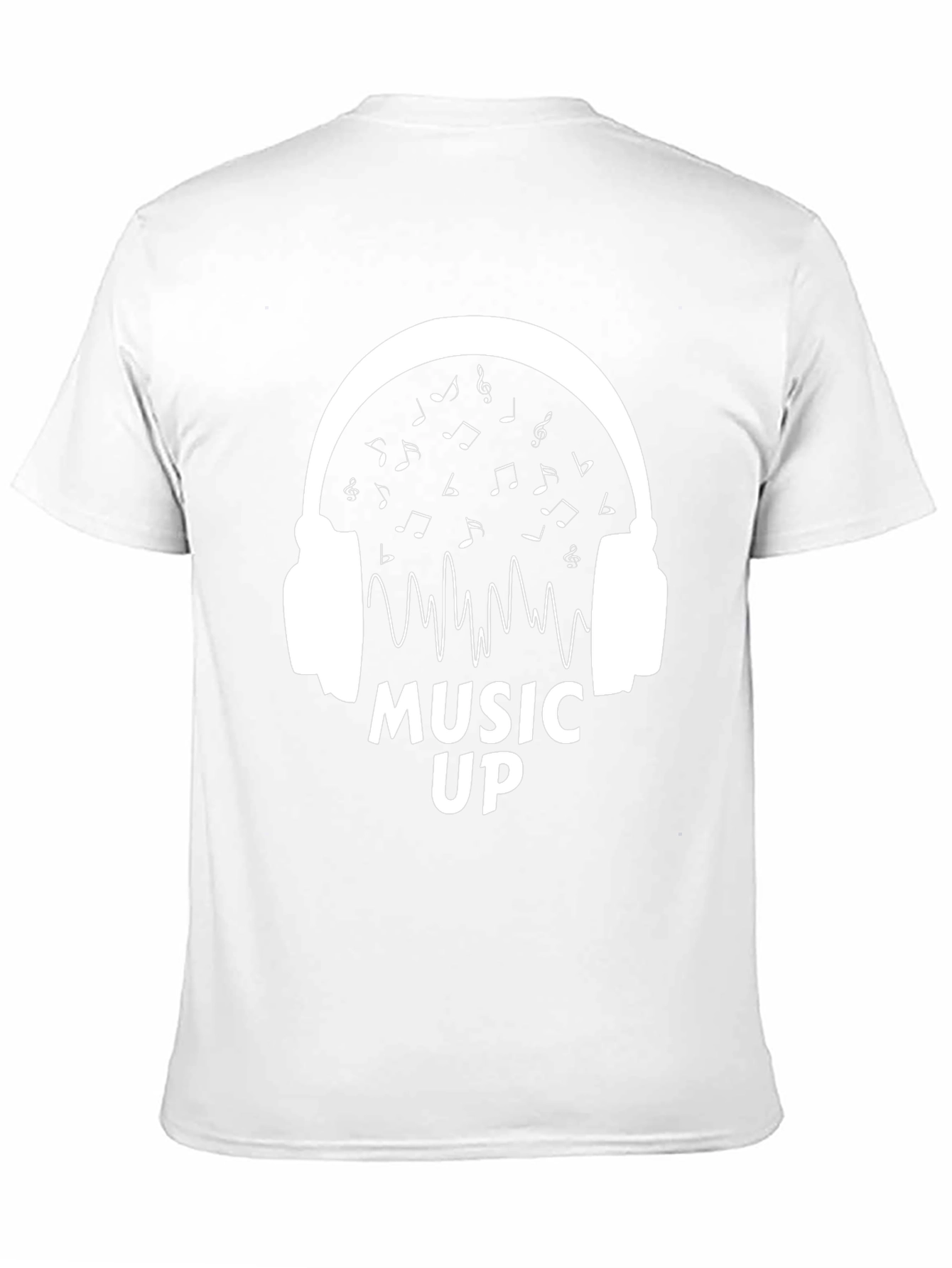 Music Up Headphones Graphic Tee - Black Cotton Shirt