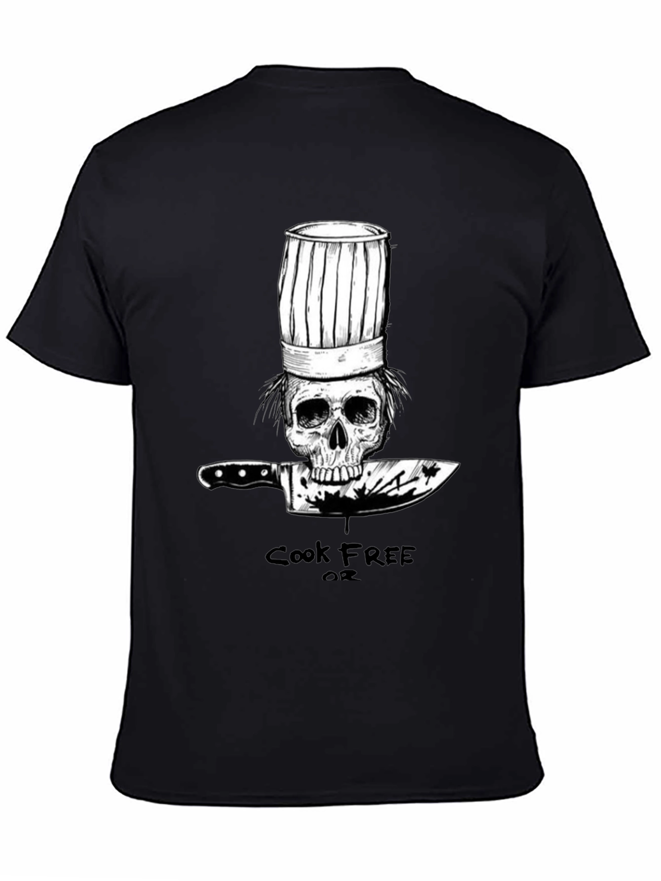 Cook Free or Die Chef Skull T-Shirt