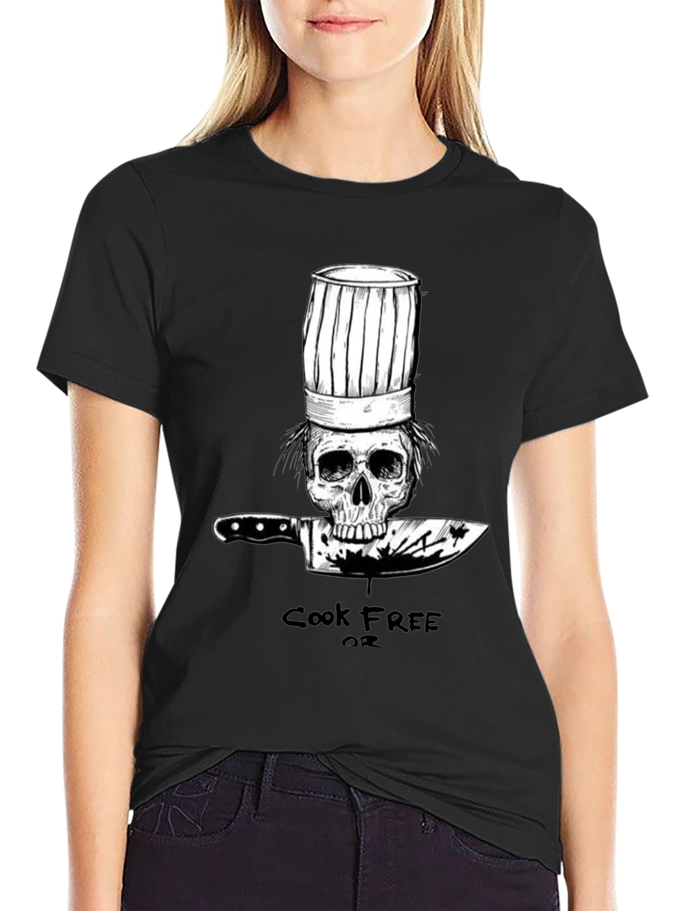 Cook Free or Die Chef Skull T-Shirt
