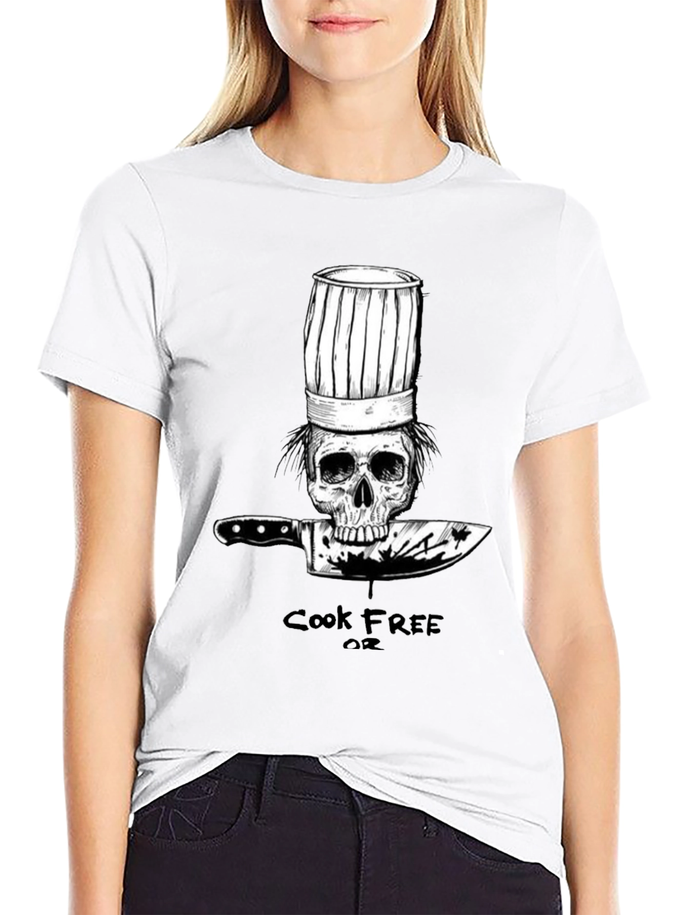 Cook Free or Die Chef Skull T-Shirt