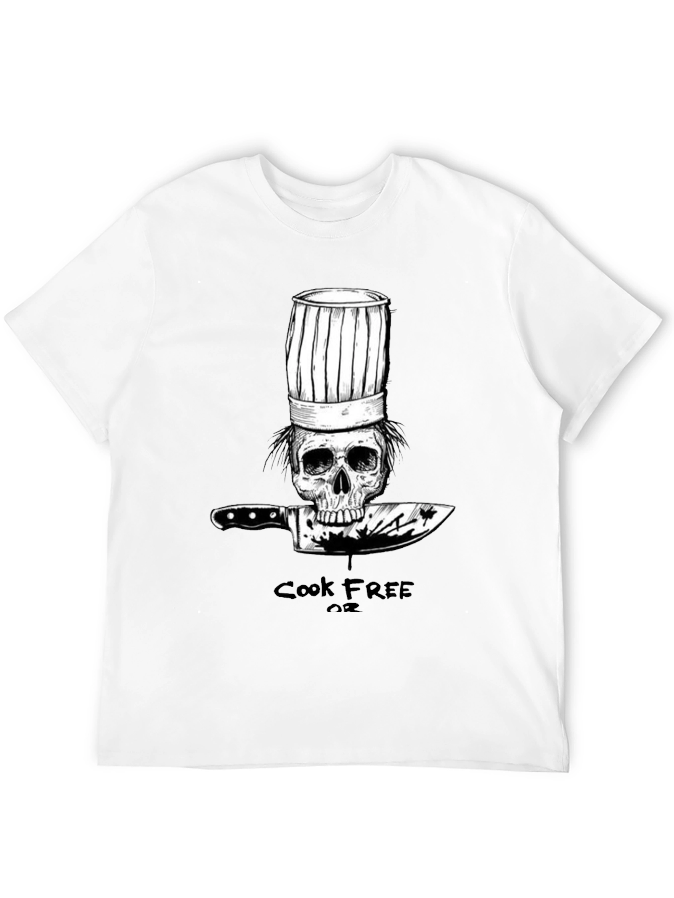 Cook Free or Die Chef Skull T-Shirt