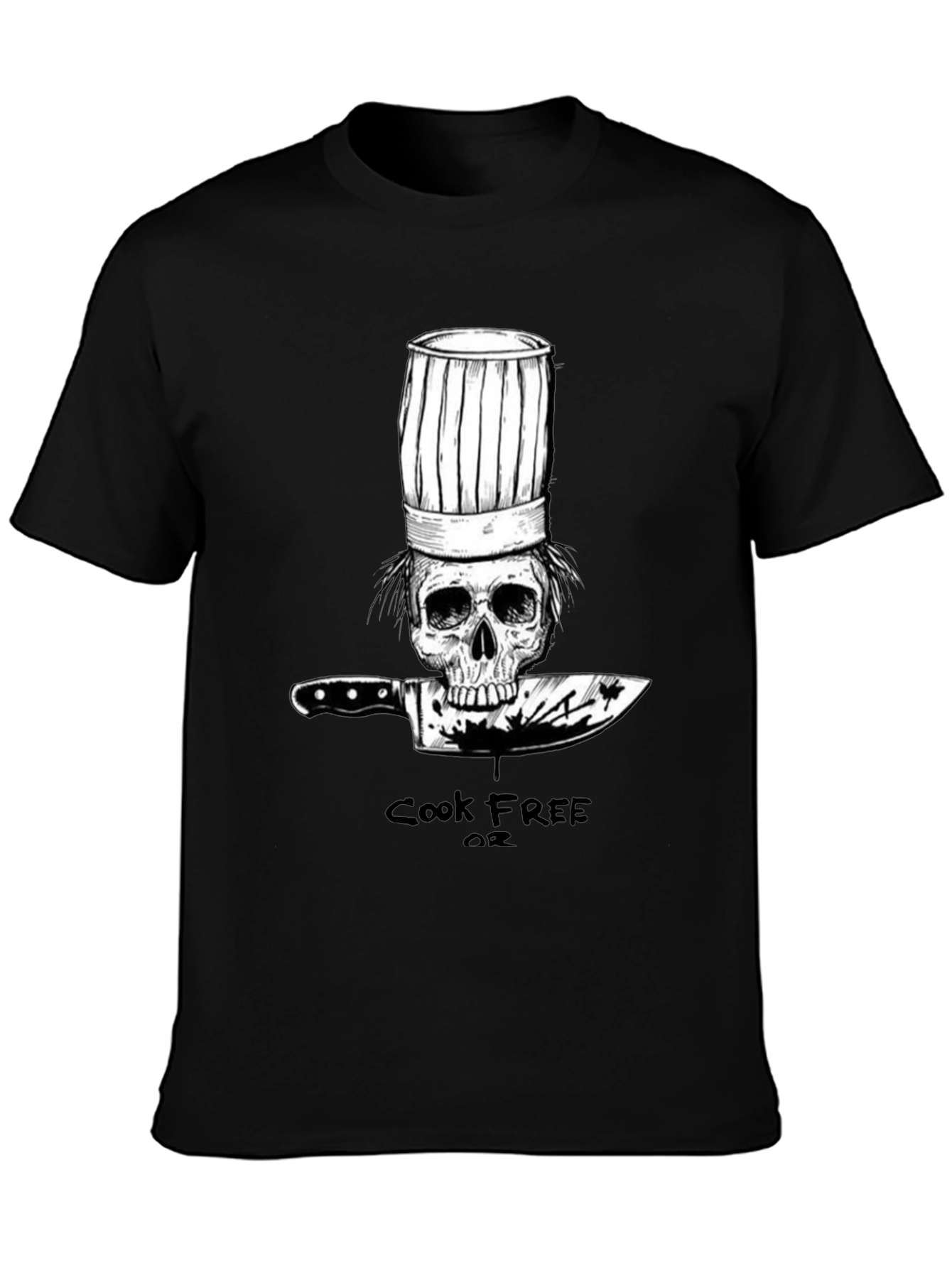 Cook Free or Die Chef Skull T-Shirt