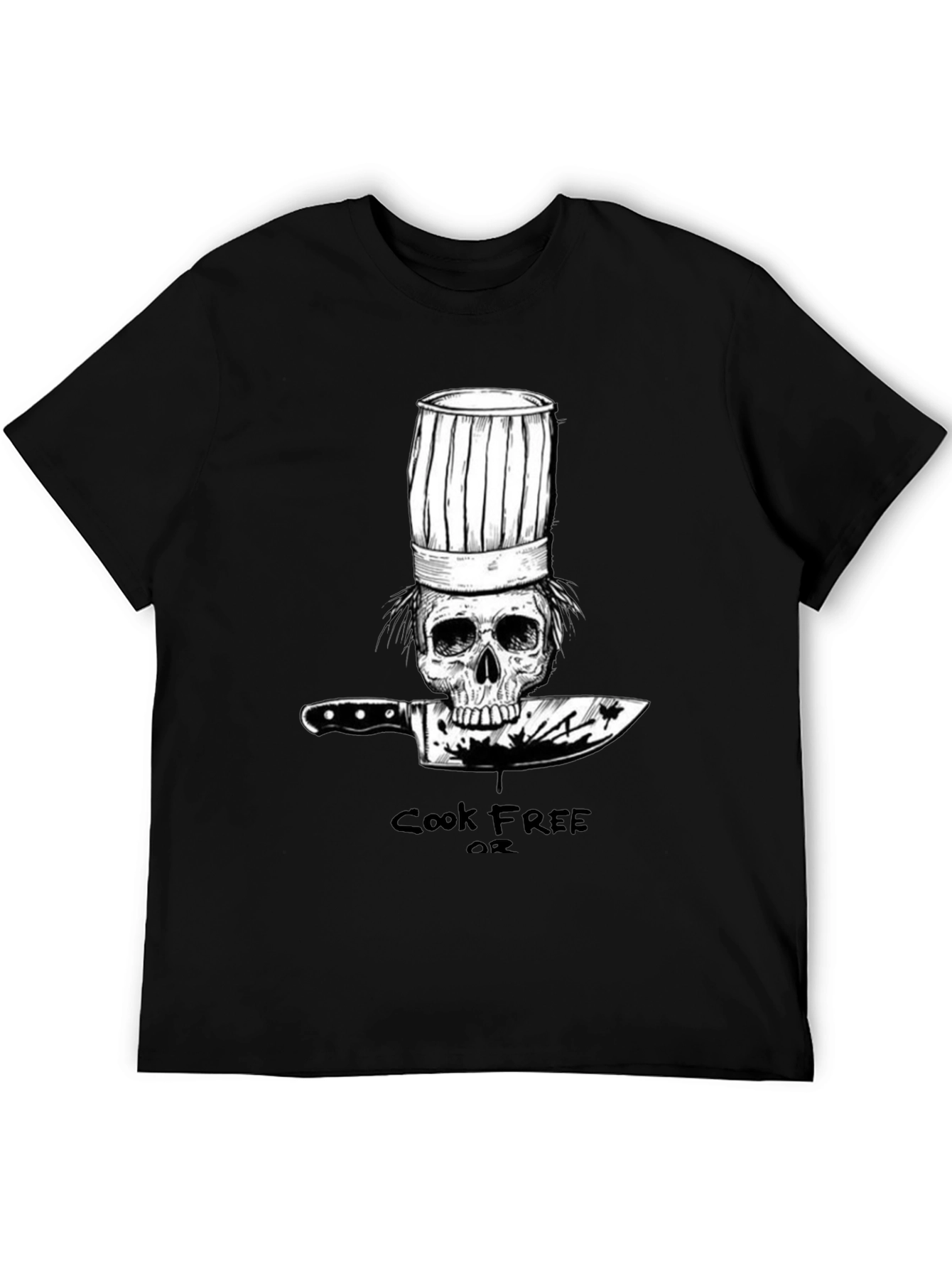 Cook Free or Die Chef Skull T-Shirt
