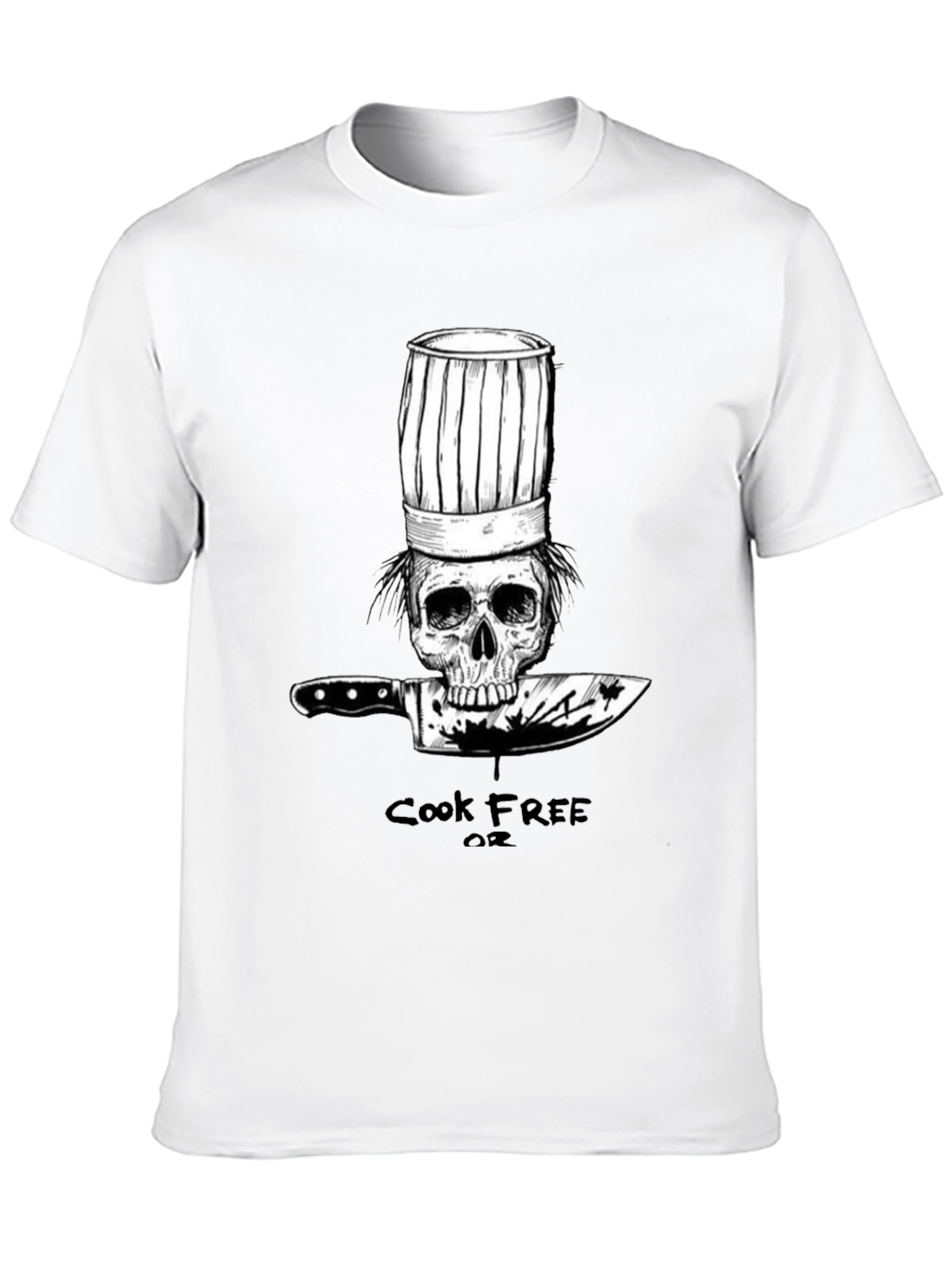 Cook Free or Die Chef Skull T-Shirt