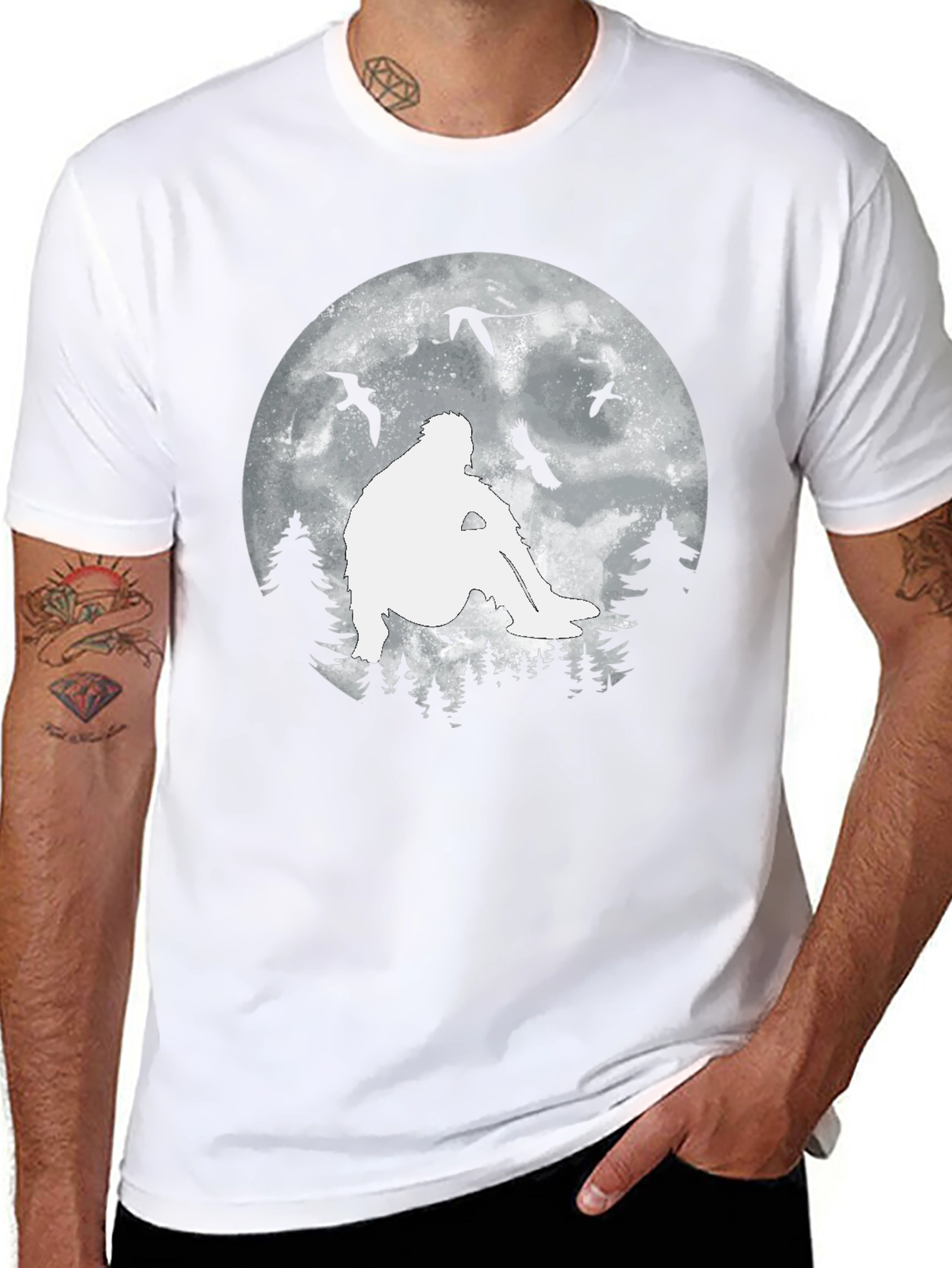 Sasquatch Moon T-Shirt - Bigfoot Silhouette Tee