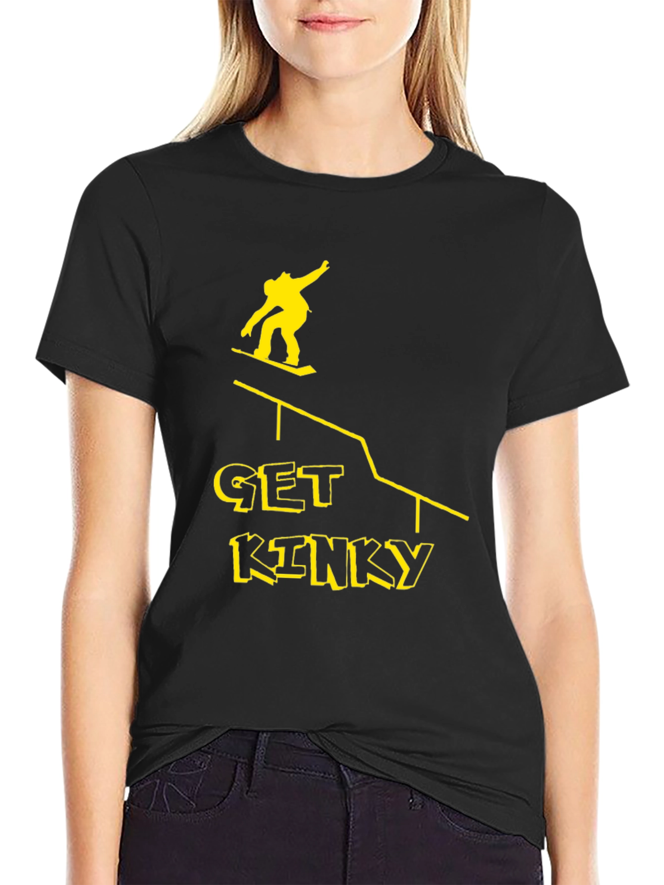 Get Kinky Graphic Tee - Black Cotton T-Shirt