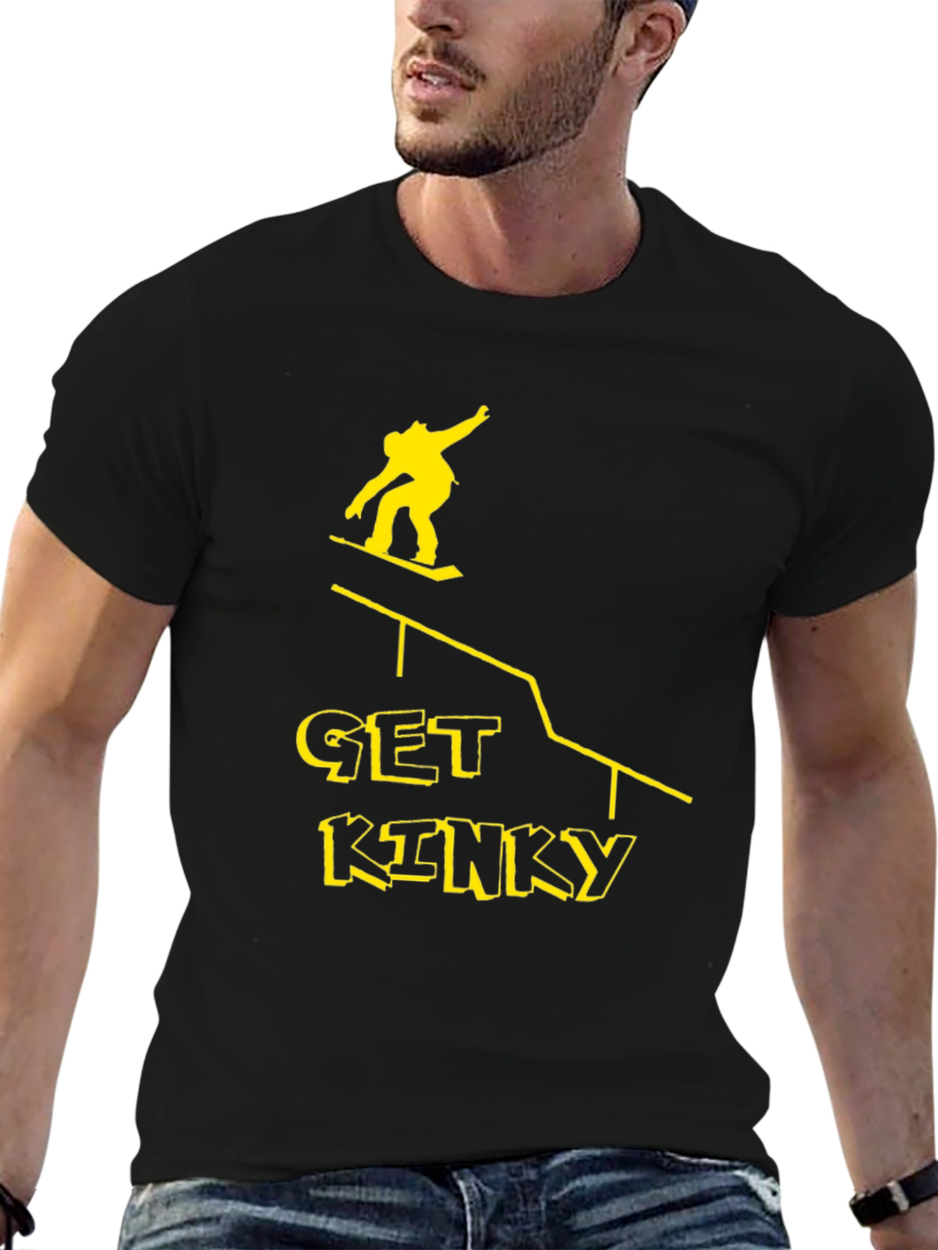 Get Kinky Graphic Tee - Black Cotton T-Shirt
