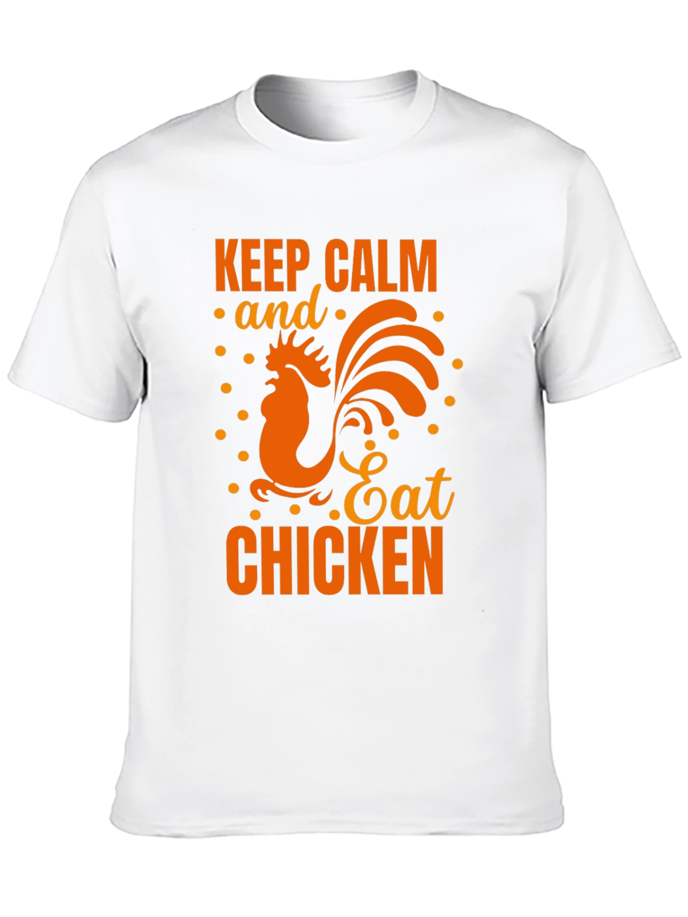 Keep Calm Eat Chicken Black Graphic T-Shirt