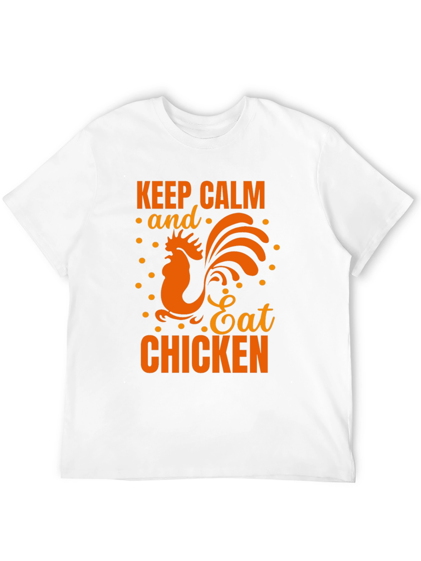 Keep Calm Eat Chicken Black Graphic T-Shirt