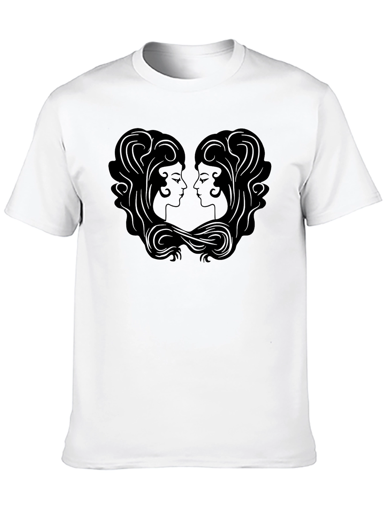 Gemini Silhouette Graphic Tee - Unisex Black T-Shirt