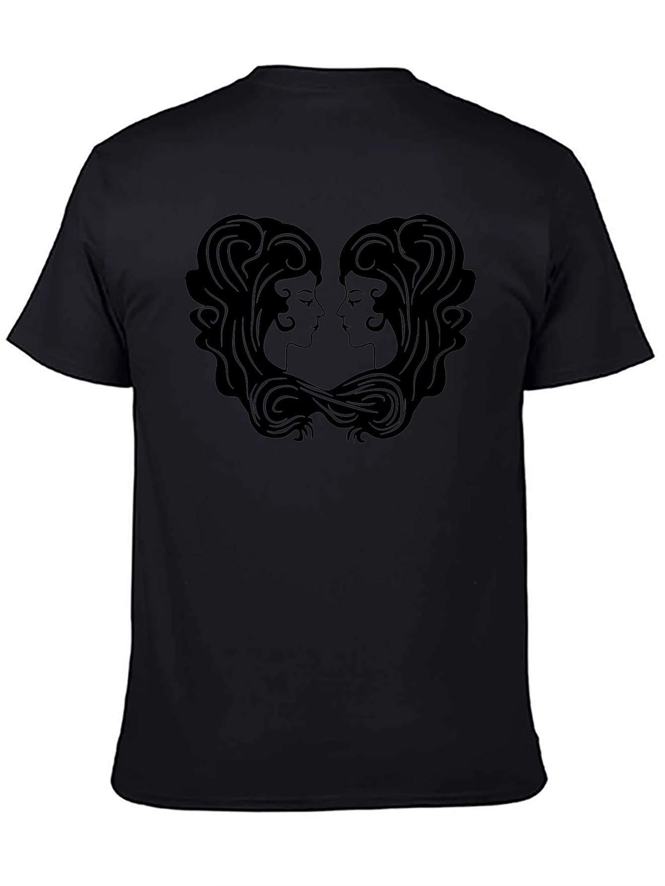 Gemini Silhouette Graphic Tee - Unisex Black T-Shirt