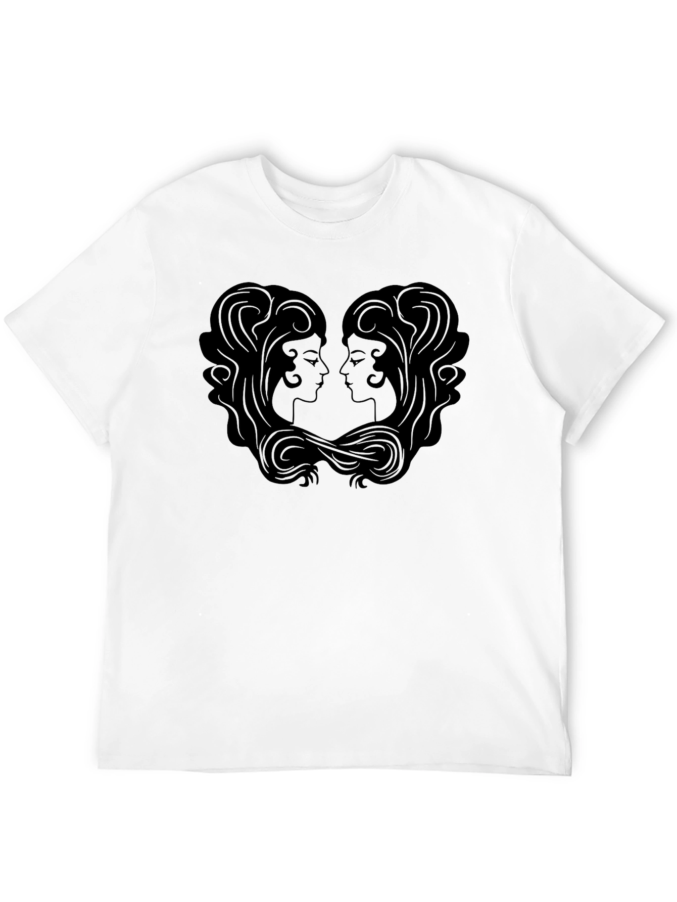 Gemini Silhouette Graphic Tee - Unisex Black T-Shirt