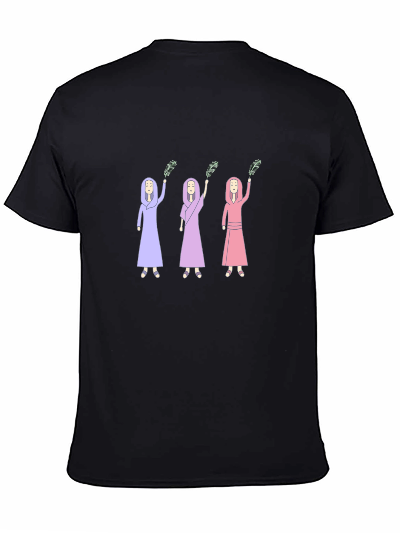 Black T-Shirt with Three Women Design