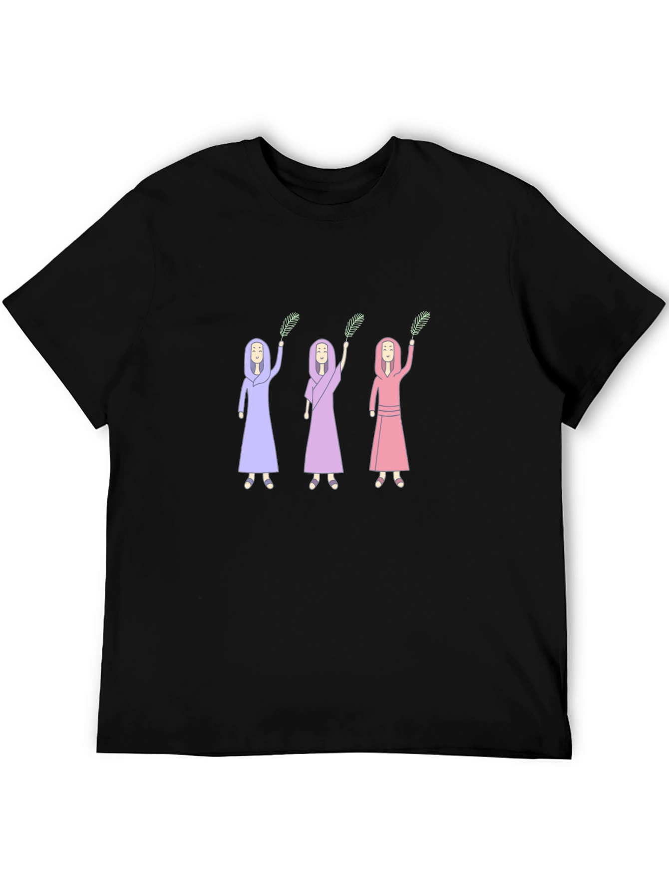Black T-Shirt with Three Women Design